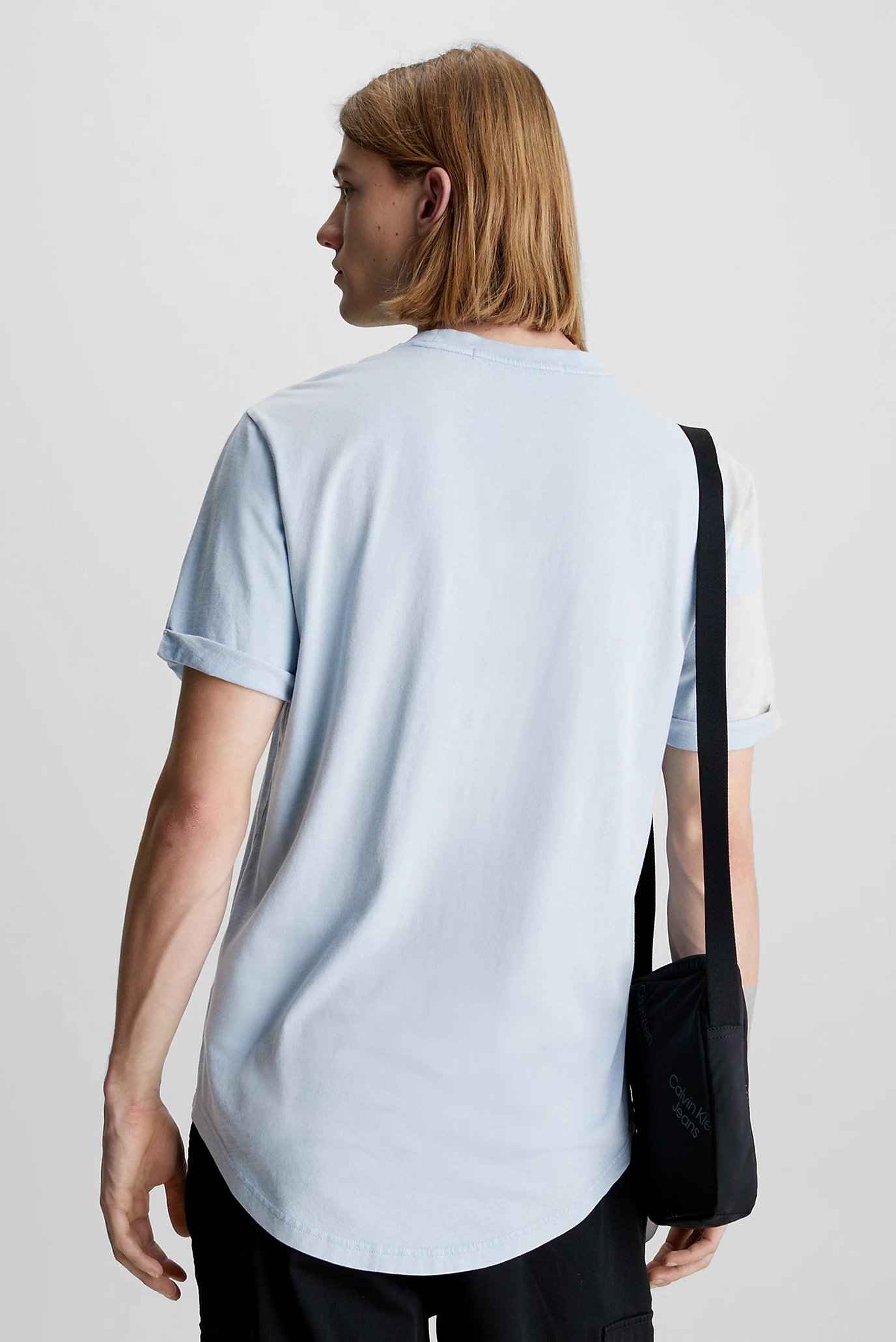 Мужская голубая футболка WASHED MONOLOGO BADGE TEE 5