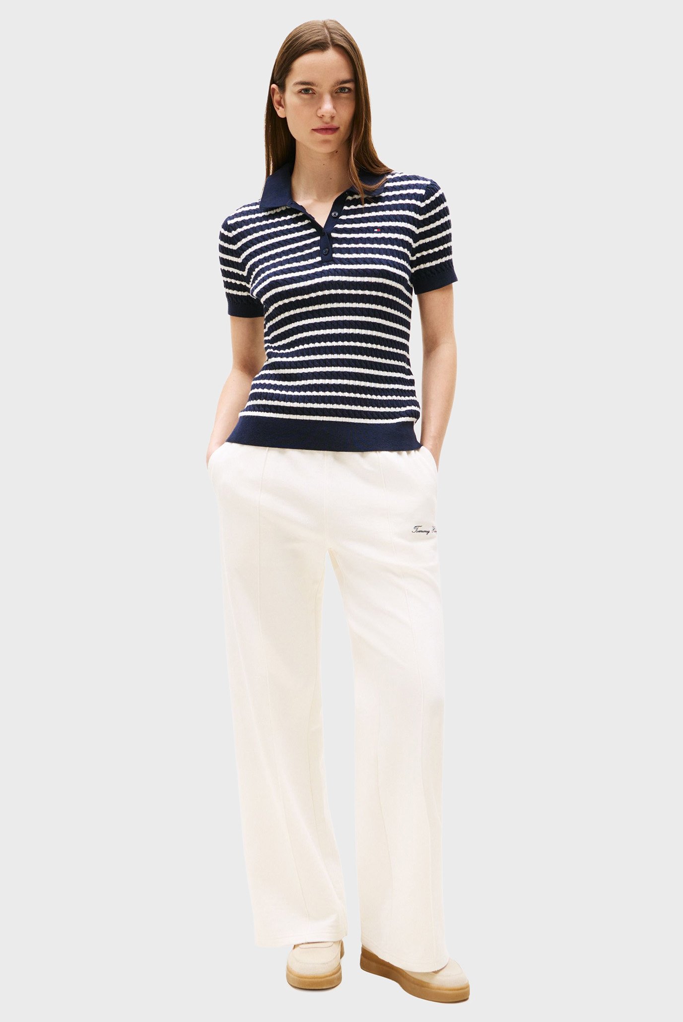 Поло CO CABLE POLO-NK SS SWEATER 2