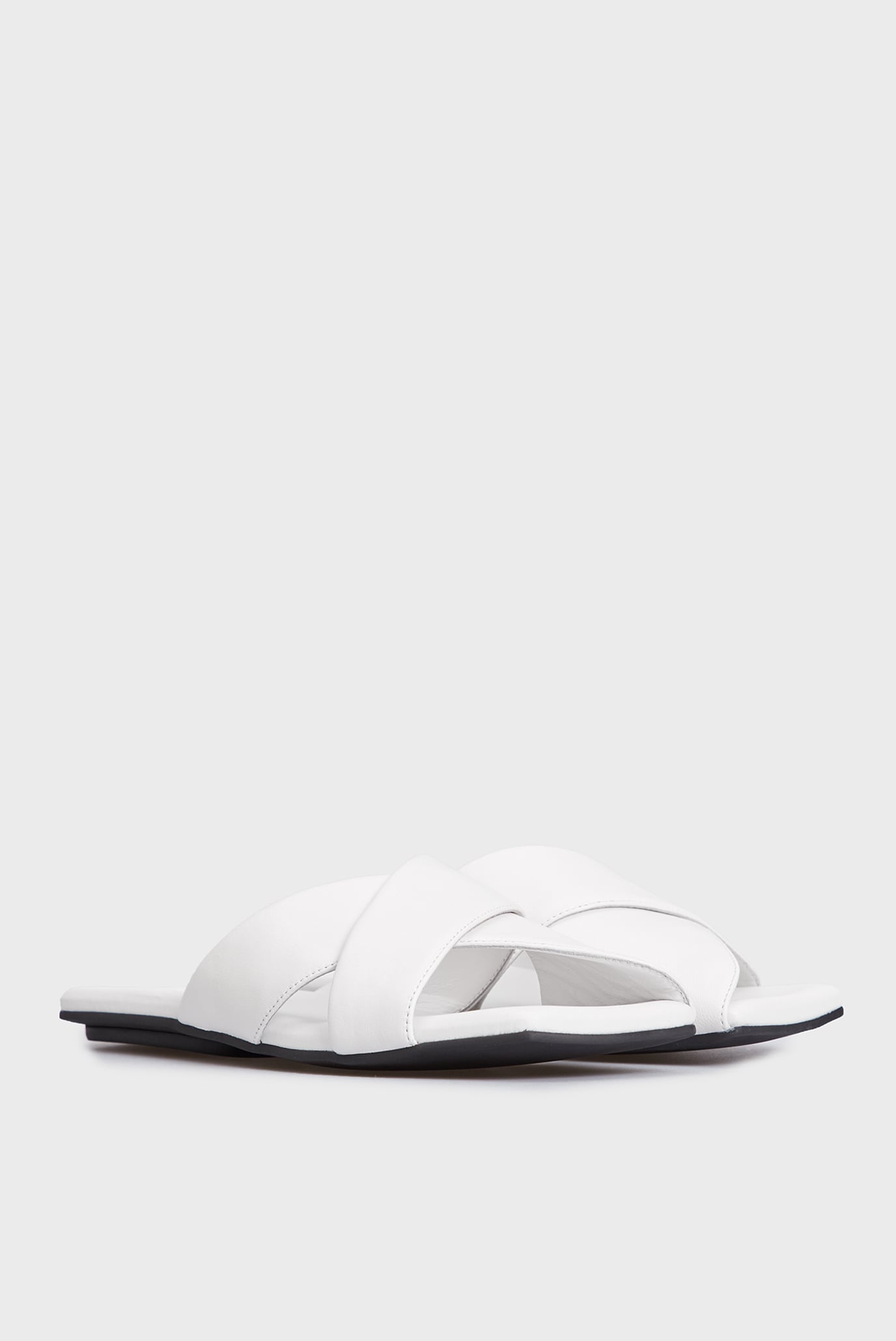 Женские белые кожаные слайдеры Aileen 8