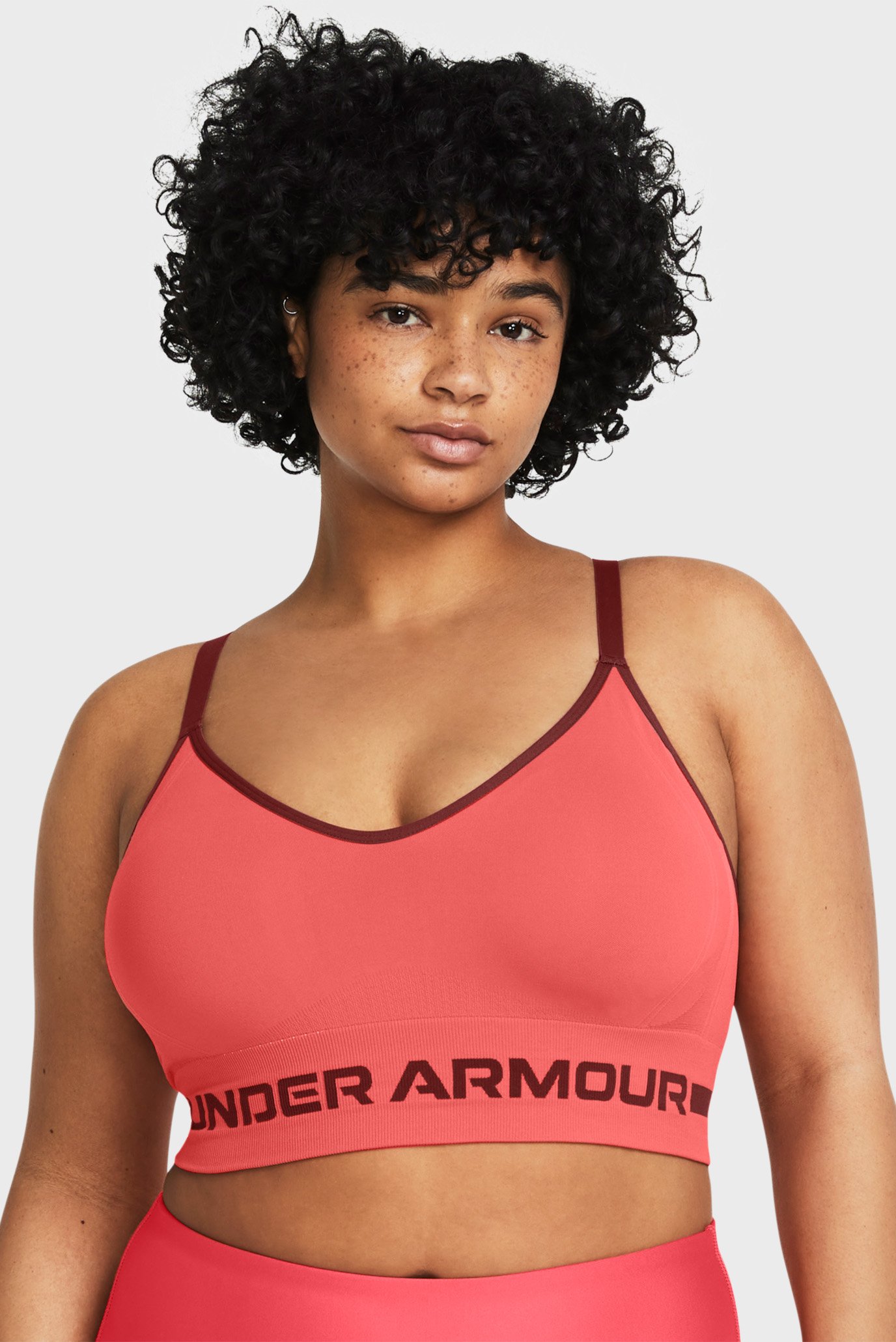 Топ/UA Seamless Low Long Bra-PNK 2