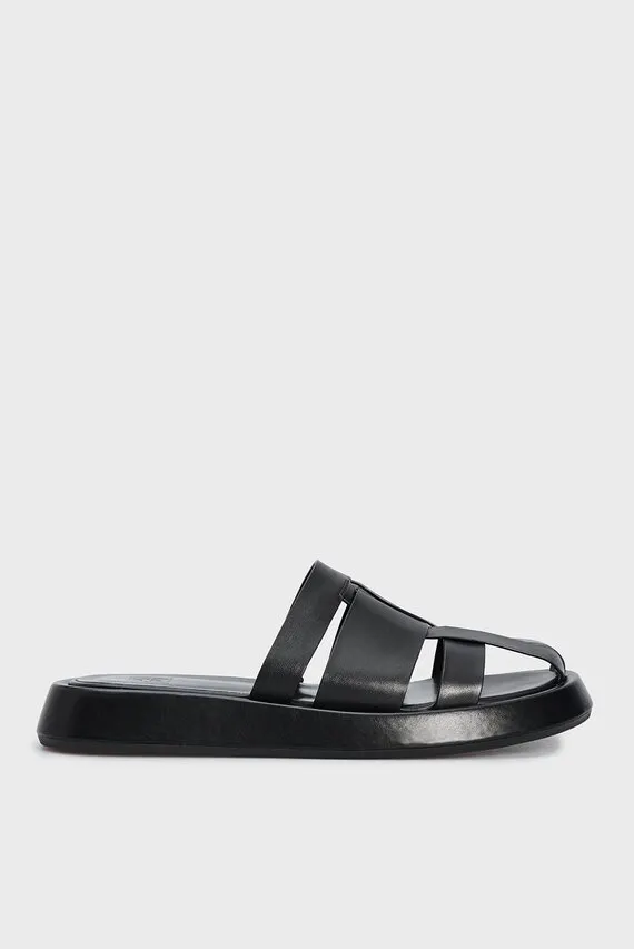 Женские черные кожаные мюли Robin PRPY