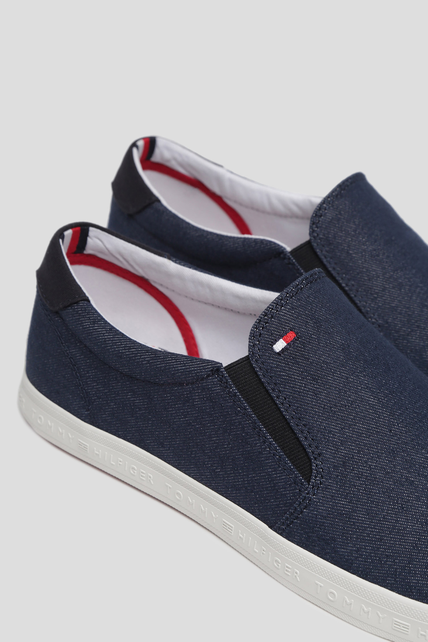 Мужские синие джинсовые слипоны 10