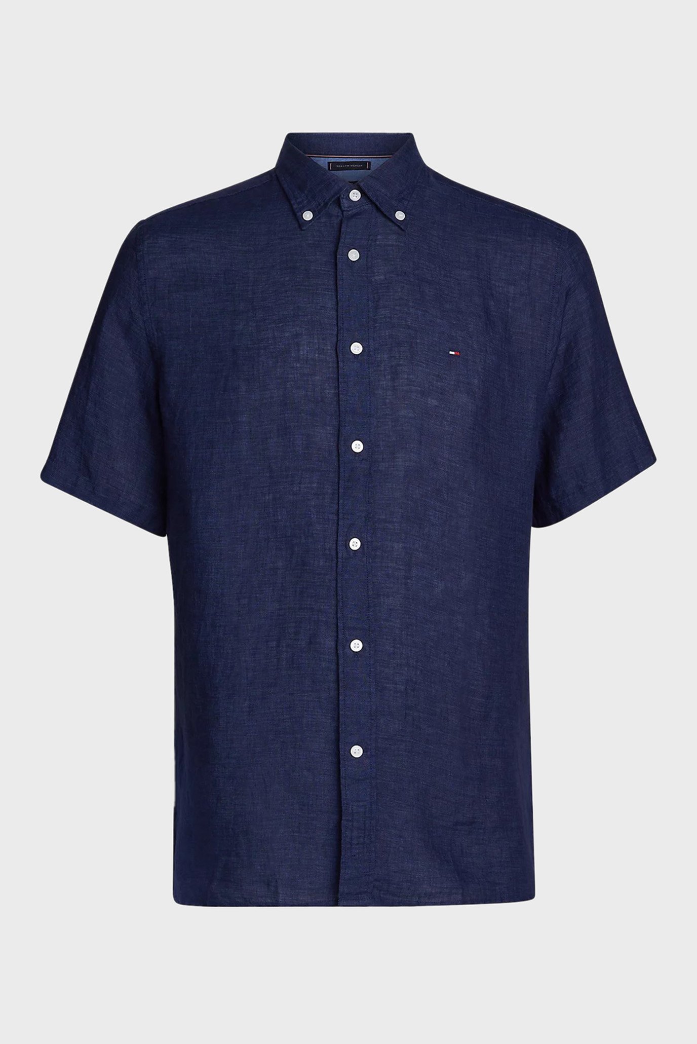 Мужская темно-синяя льняная рубашка PIGMENT DYED LINEN RF Tommy ...