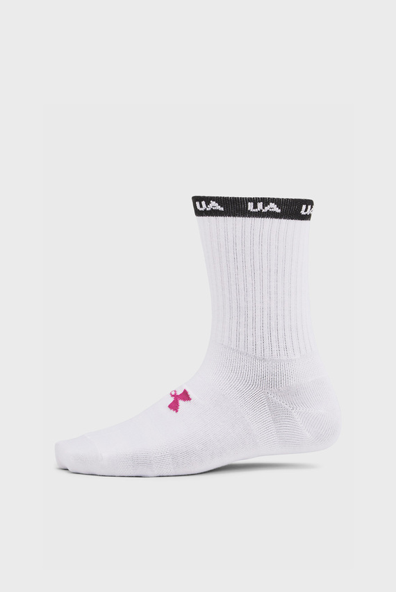 Женские белые носки (3 пары) UA Essential Nv Mid Crew