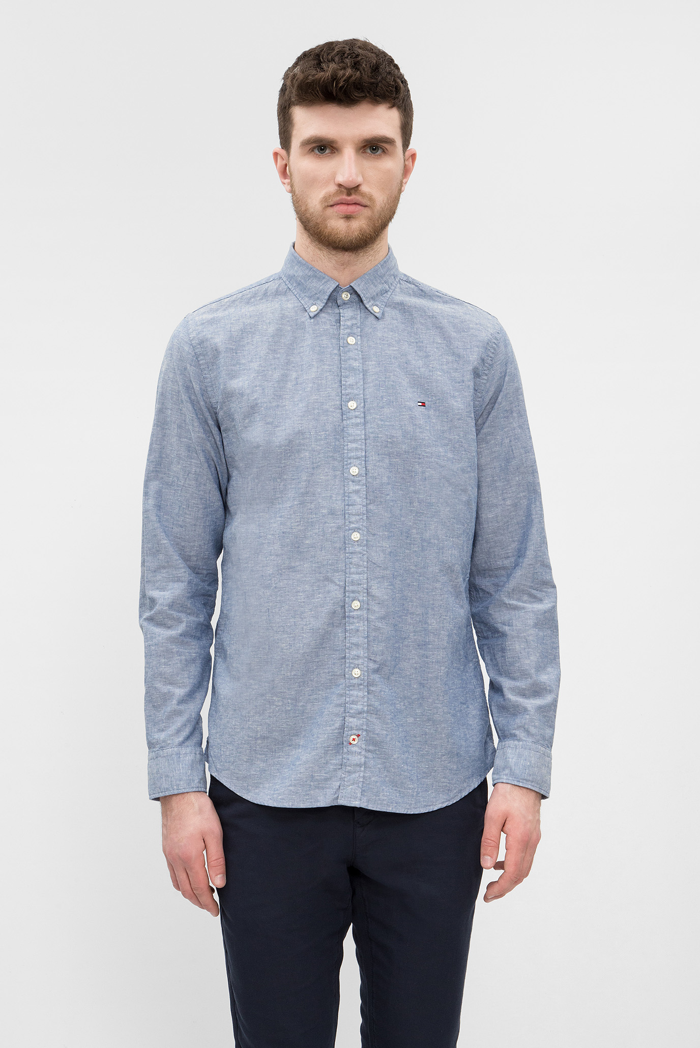 Мужская синяя рубашка 6