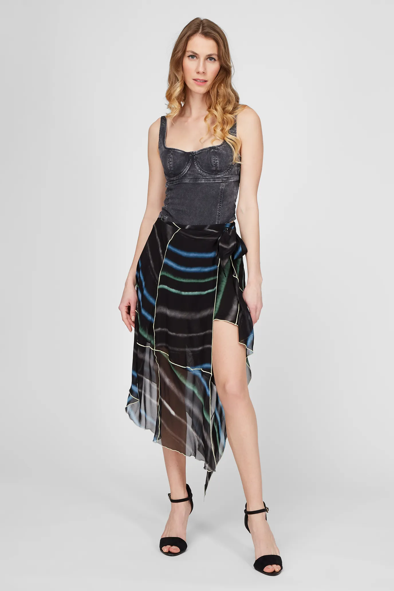 Женская черная юбка O-RUBINO 7