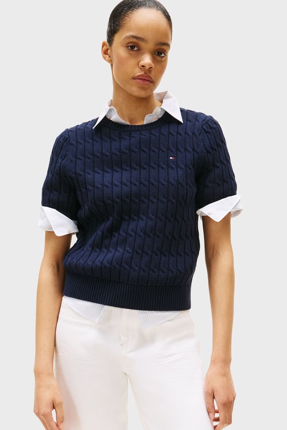 Свитер/CO CABLE MID GG S/S C-NK SWT