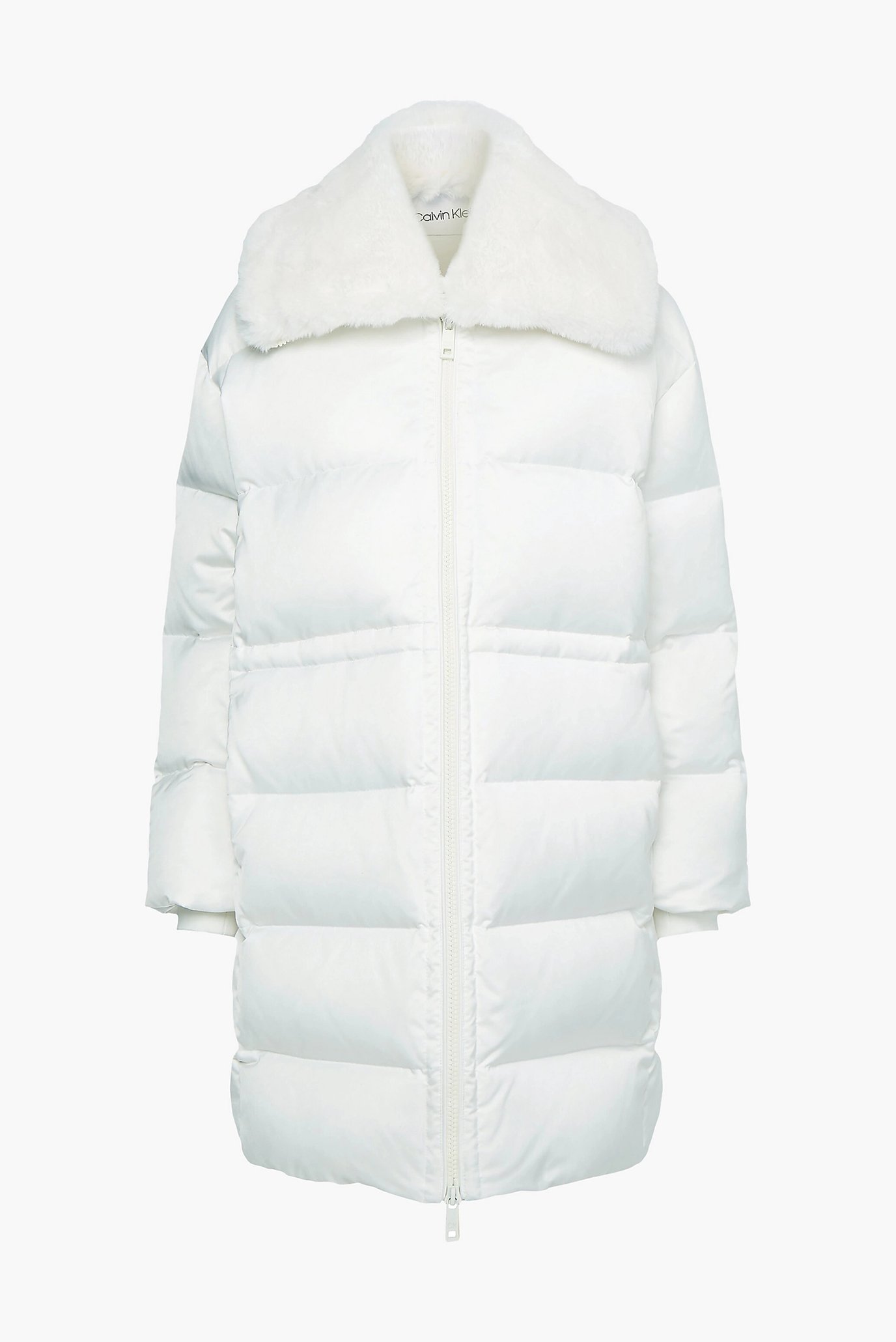 Женский белый пуховик LUX SATIN PUFFER COAT 13
