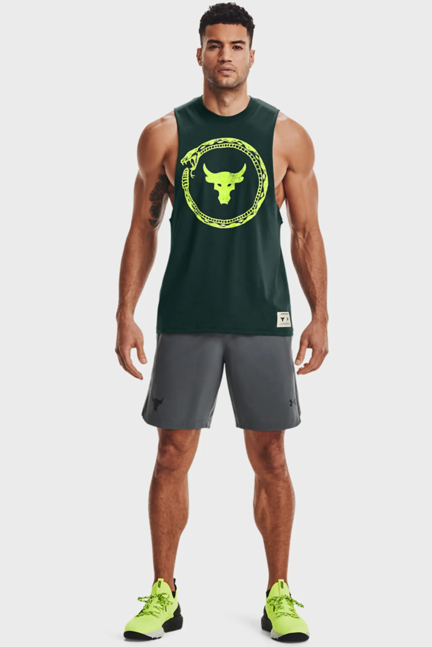 Мужская зеленая майка UA Pjt Rock Same Game Tank-GRN 9