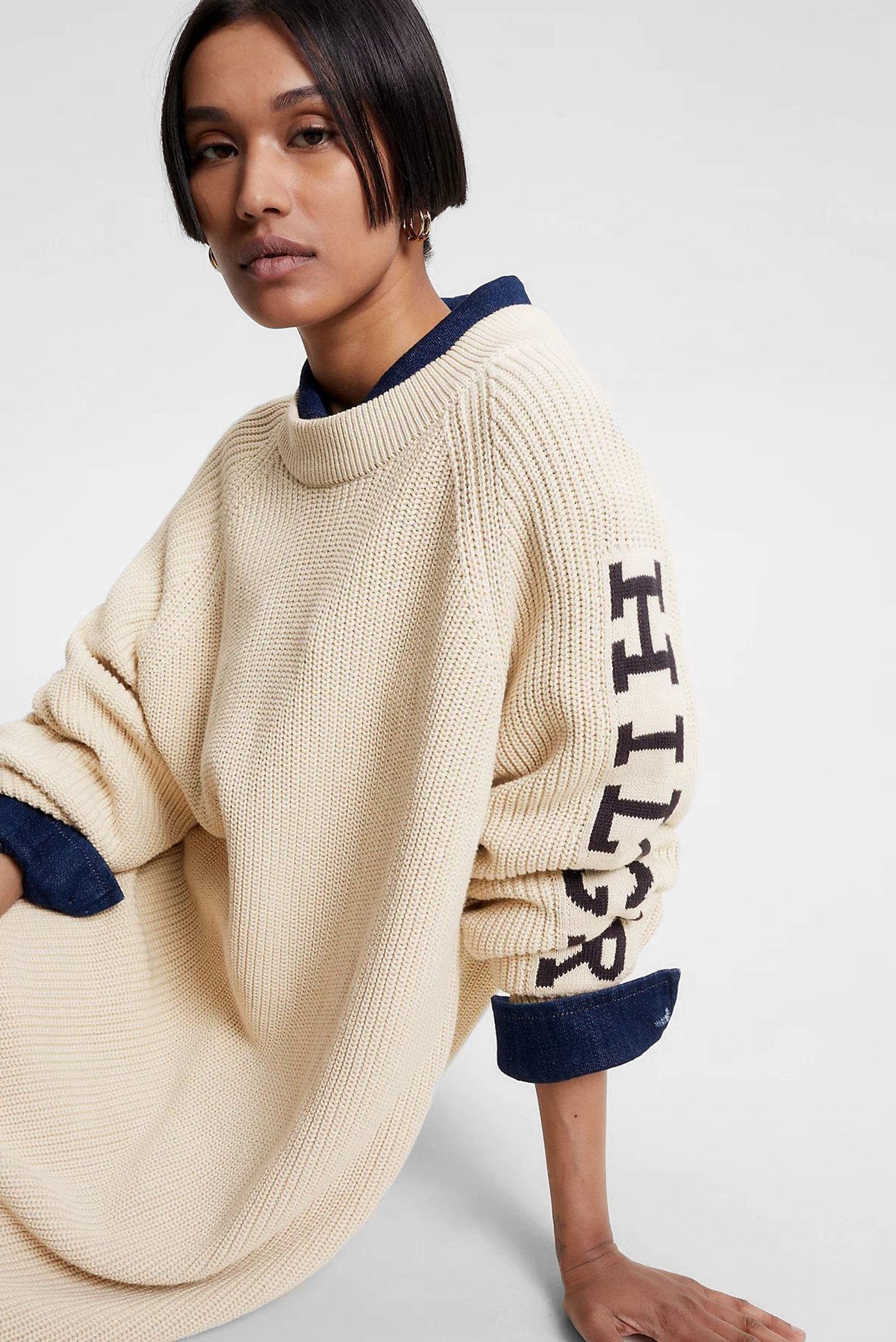 Женское бежевое платье PLACED HILFIGER SWEATER DRESS 9