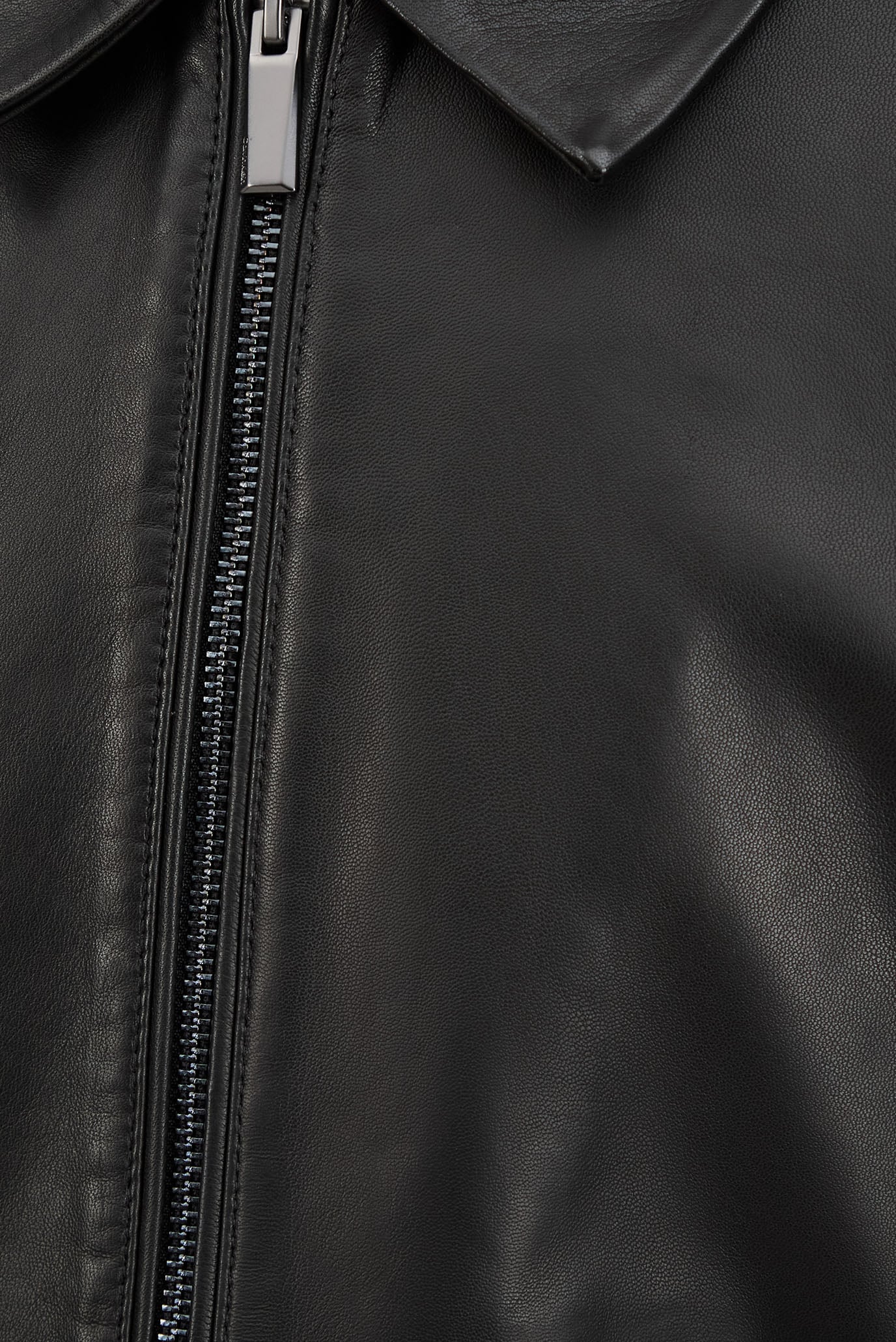 Мужская черная кожаная рубашка-пальто LAMB NAPPA WING 3