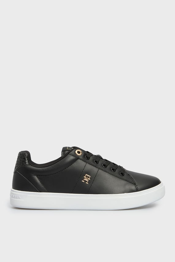 Женские черные кожаные сникерсы ELEVATED ESSENT SNEAKER MONOGRAM