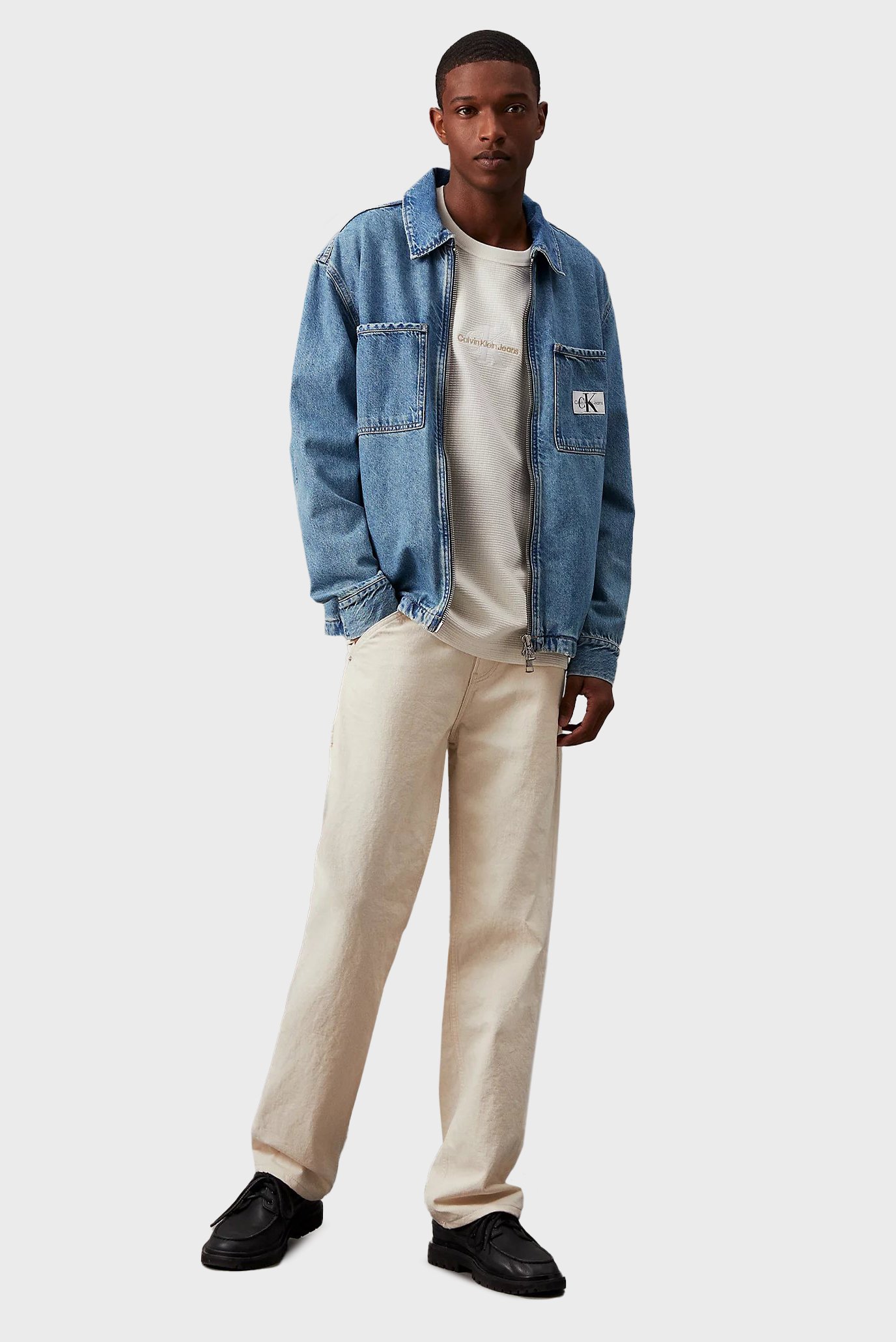 Мужская синяя джинсовая рубашка ZIPPER DENIM SHIRT JACKET 2