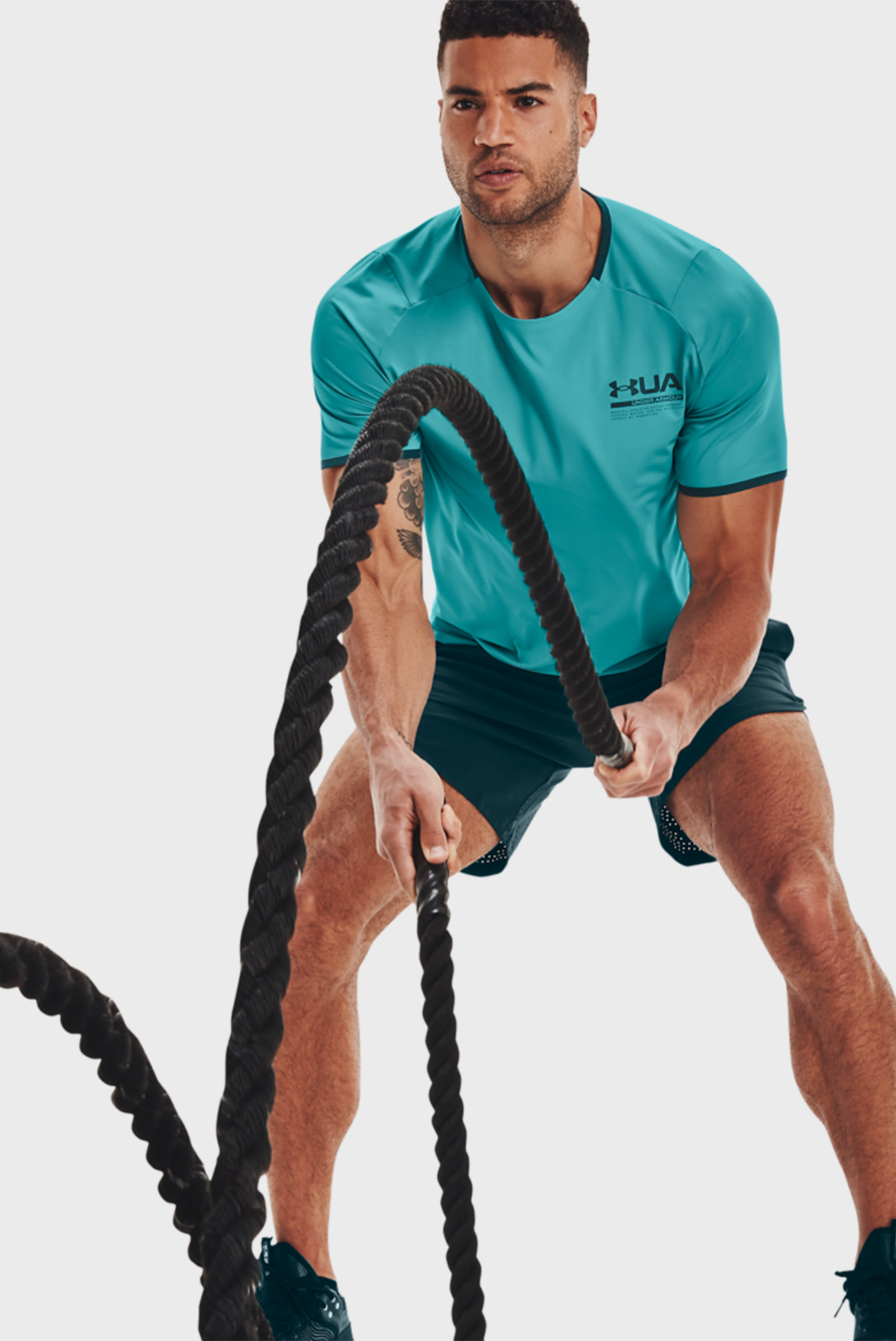 Мужская бирюзовая футболка UA HG IsoChill Perforated 10