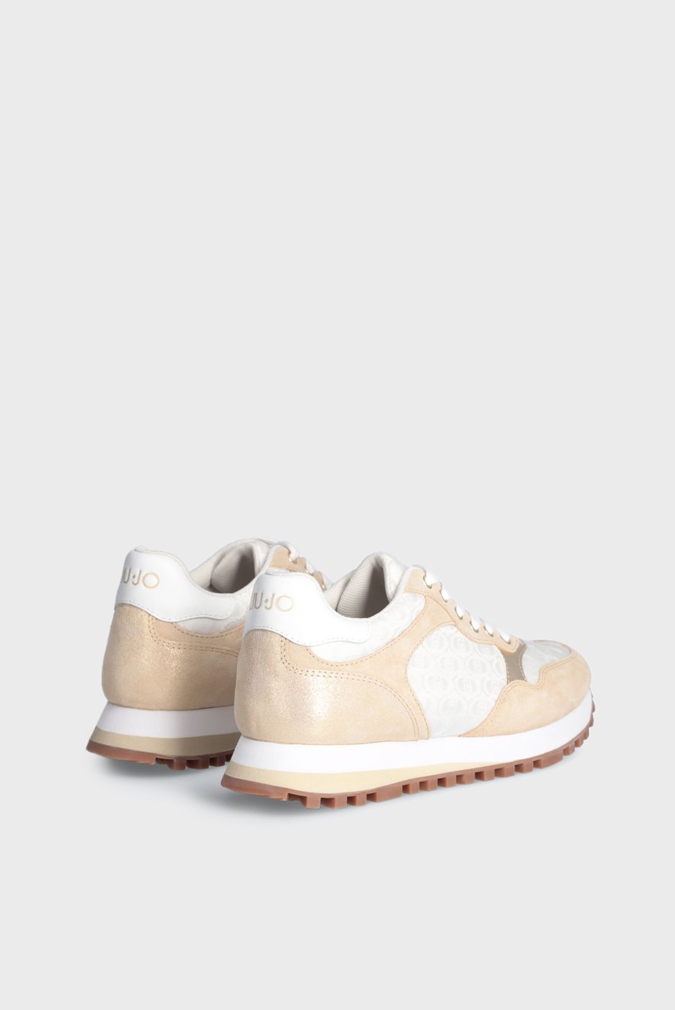 Кроссовки LIU JO WONDER 39 - SNEAKER COW SUEDE NYLON SHIN WHITE BEIGE 4