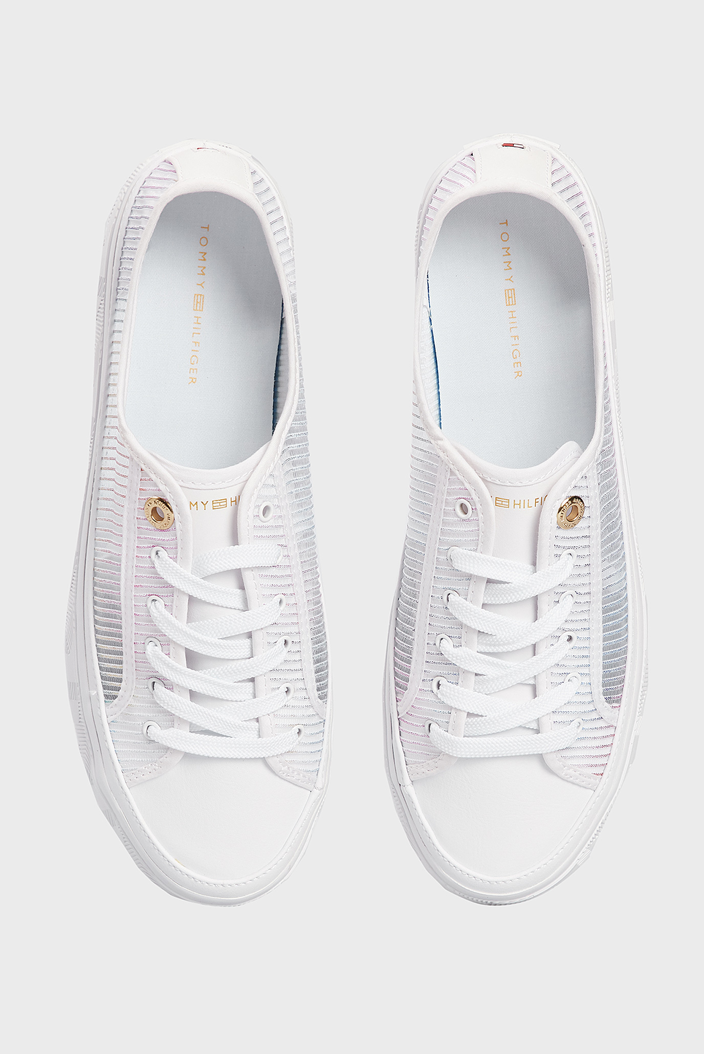 Женские белые сникеры GLITTER TRANSPARENT VULC SNEAKER 4