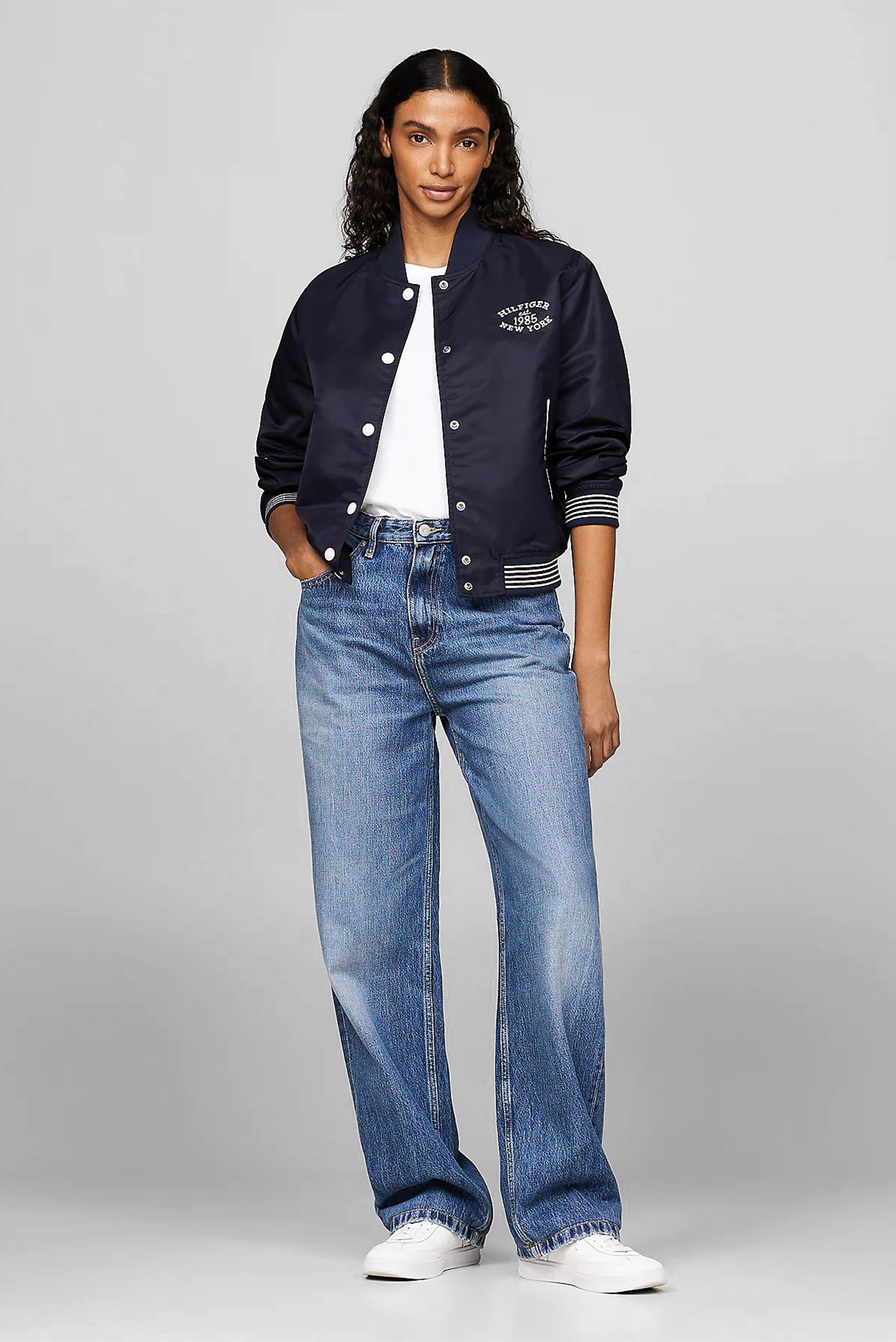 Женский темно-синий бомбер NON-PADDED VARSITY BOMBER JACKET 2