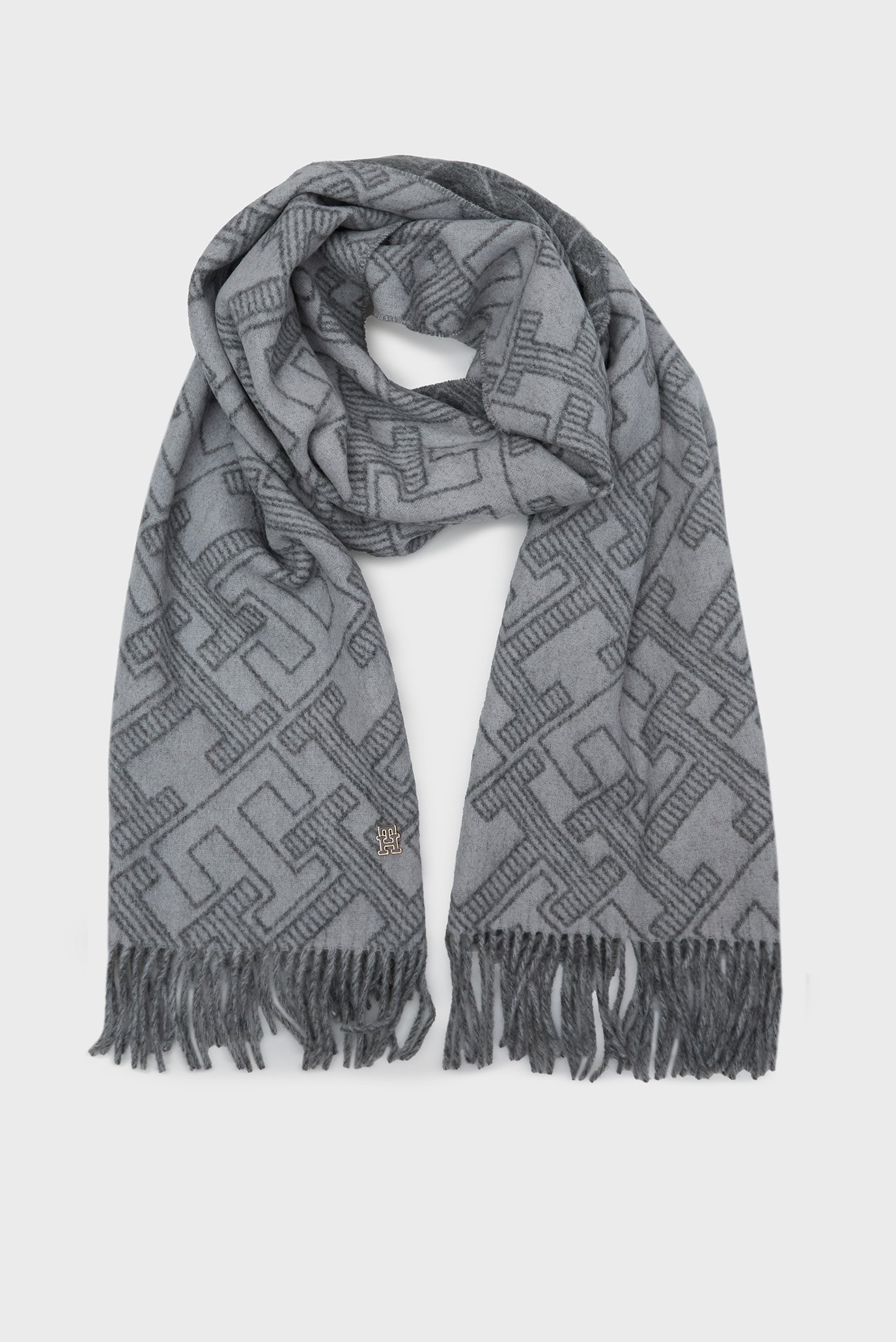 Шарф/TH MONOGRAM WOOL SCARF 1