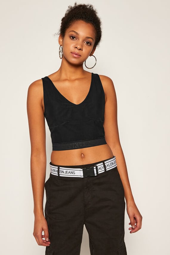 Топ/MESH LOGO TAPE CROPPED TOP