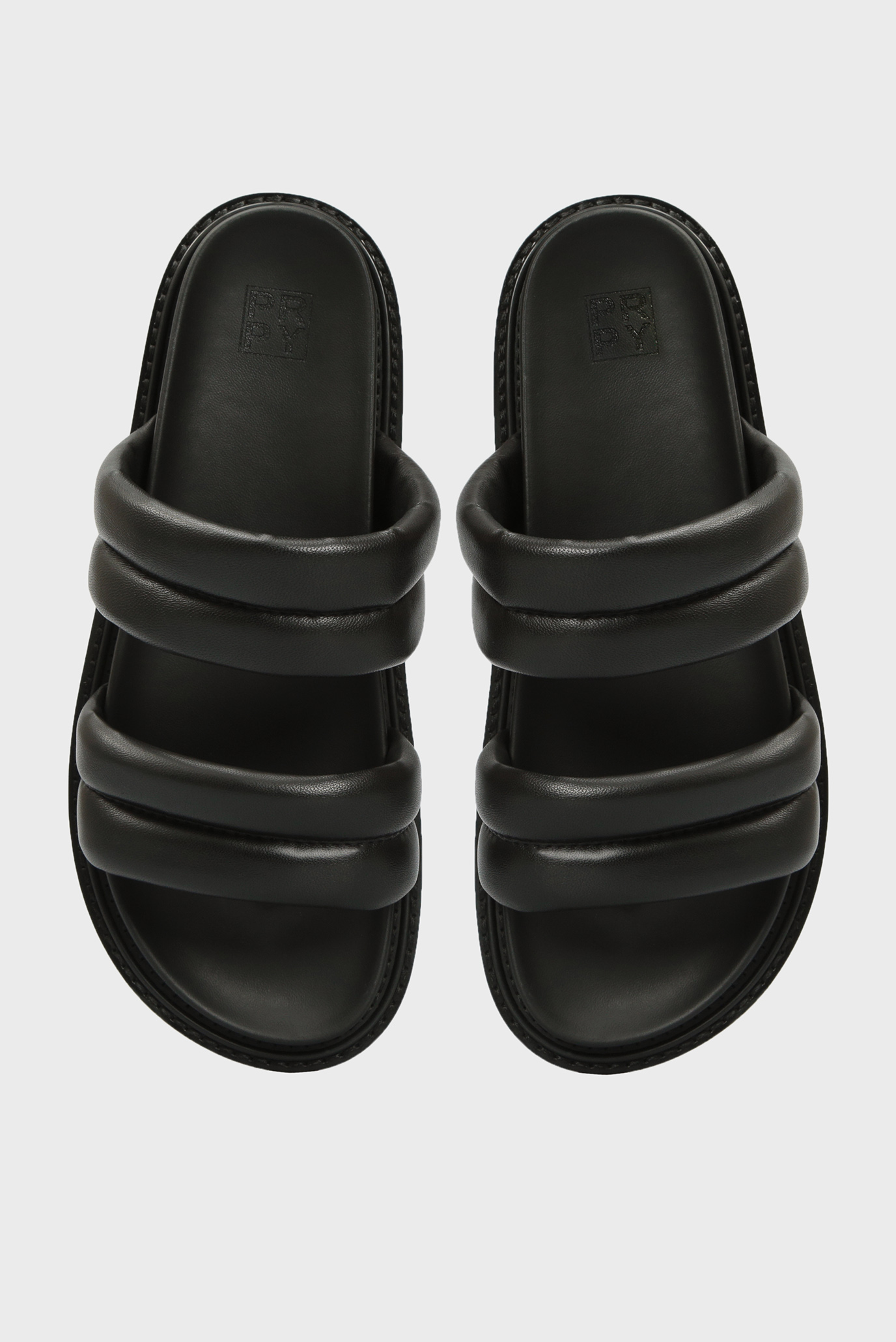 Женские черные кожаные слайдеры Toscana 8