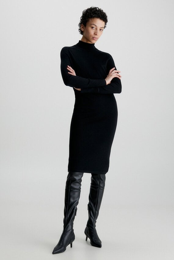 Платье EXTRA FINE WOOL HIGH-NK DRESS