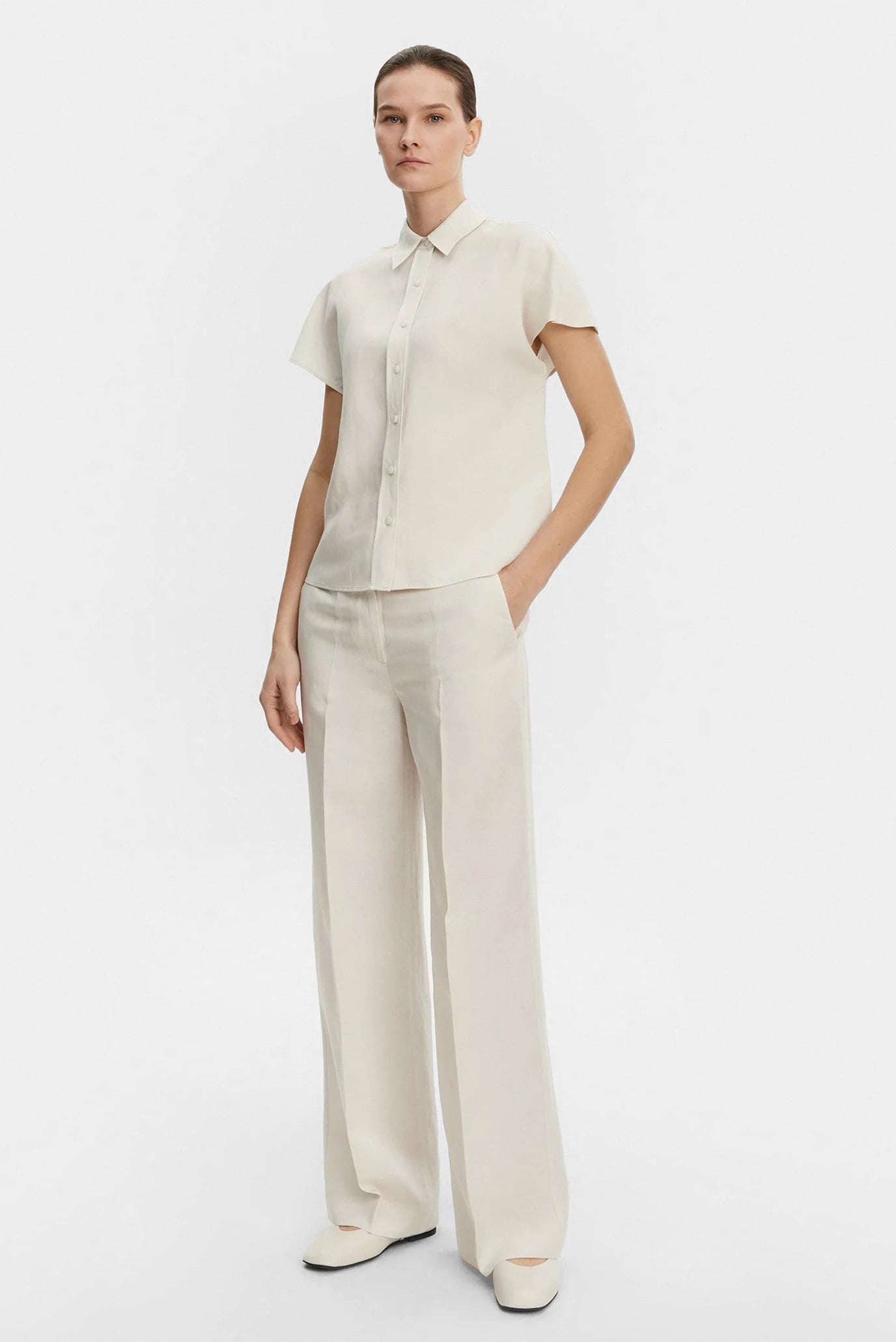 Штаны LINEN BLEND WIDE LEG PANTS 2