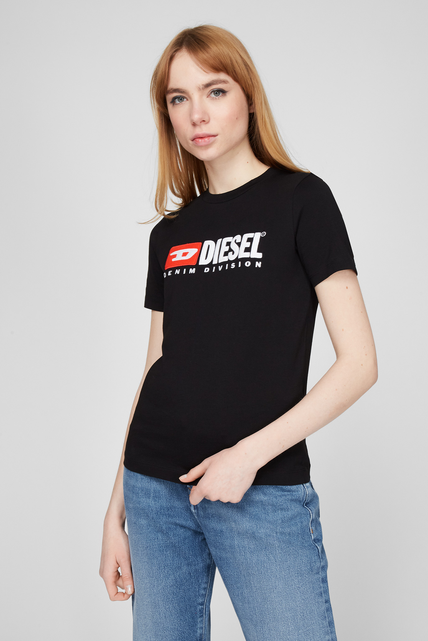 Женская черная футболка T-REG-DIV 1