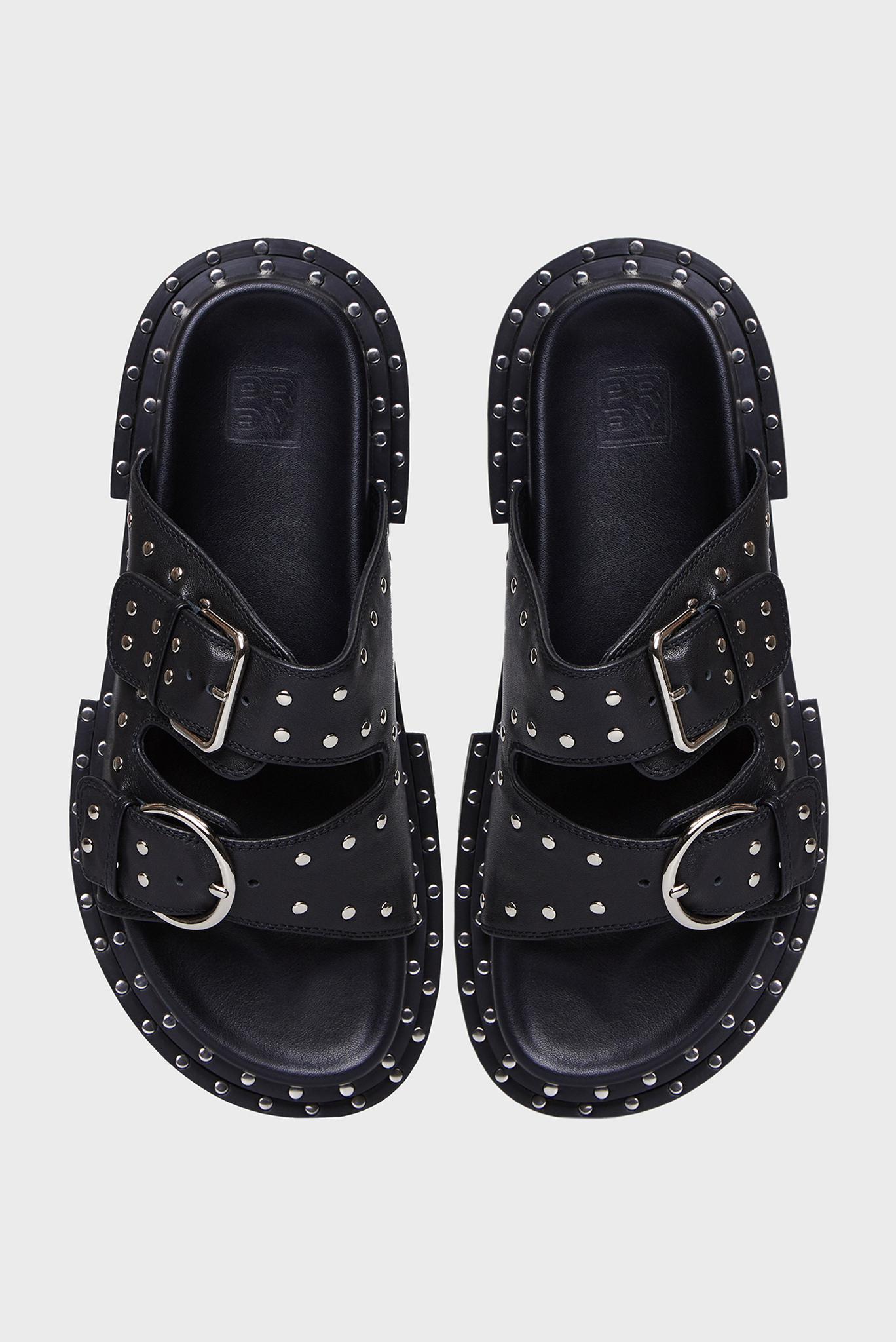 Женские черные кожаные слайдеры Agnessa 4