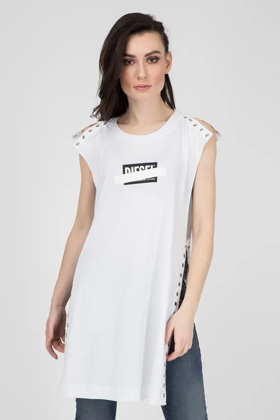 Женская белая удлиненная майка T-DESY-C Diesel