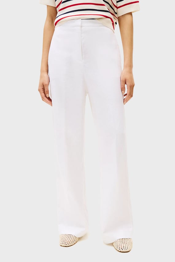 Женские белые льняные брюки TAILORED STRAIGHT