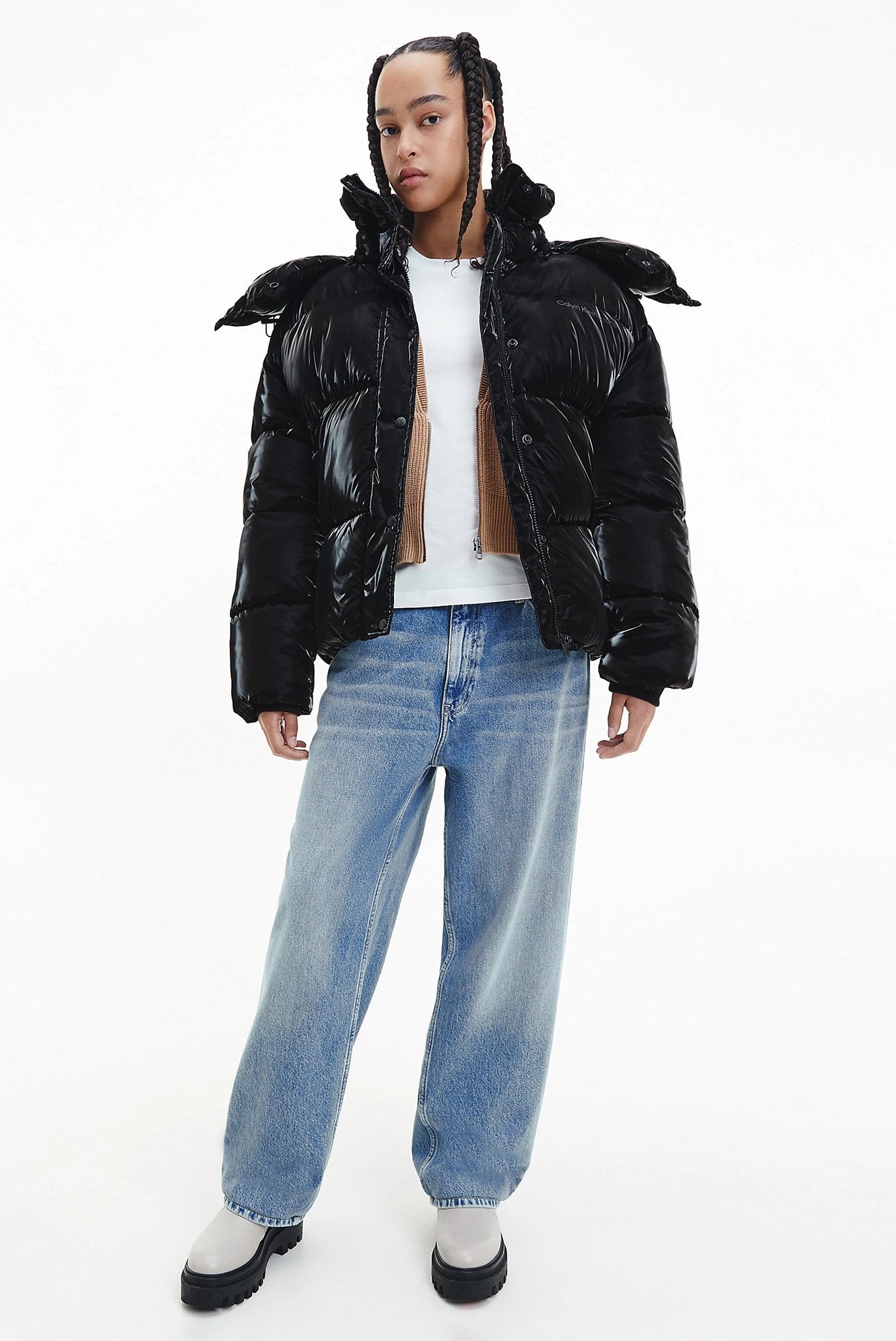 Женская черная куртка HIGH FILLED WIDE PUFFER JACKET 10