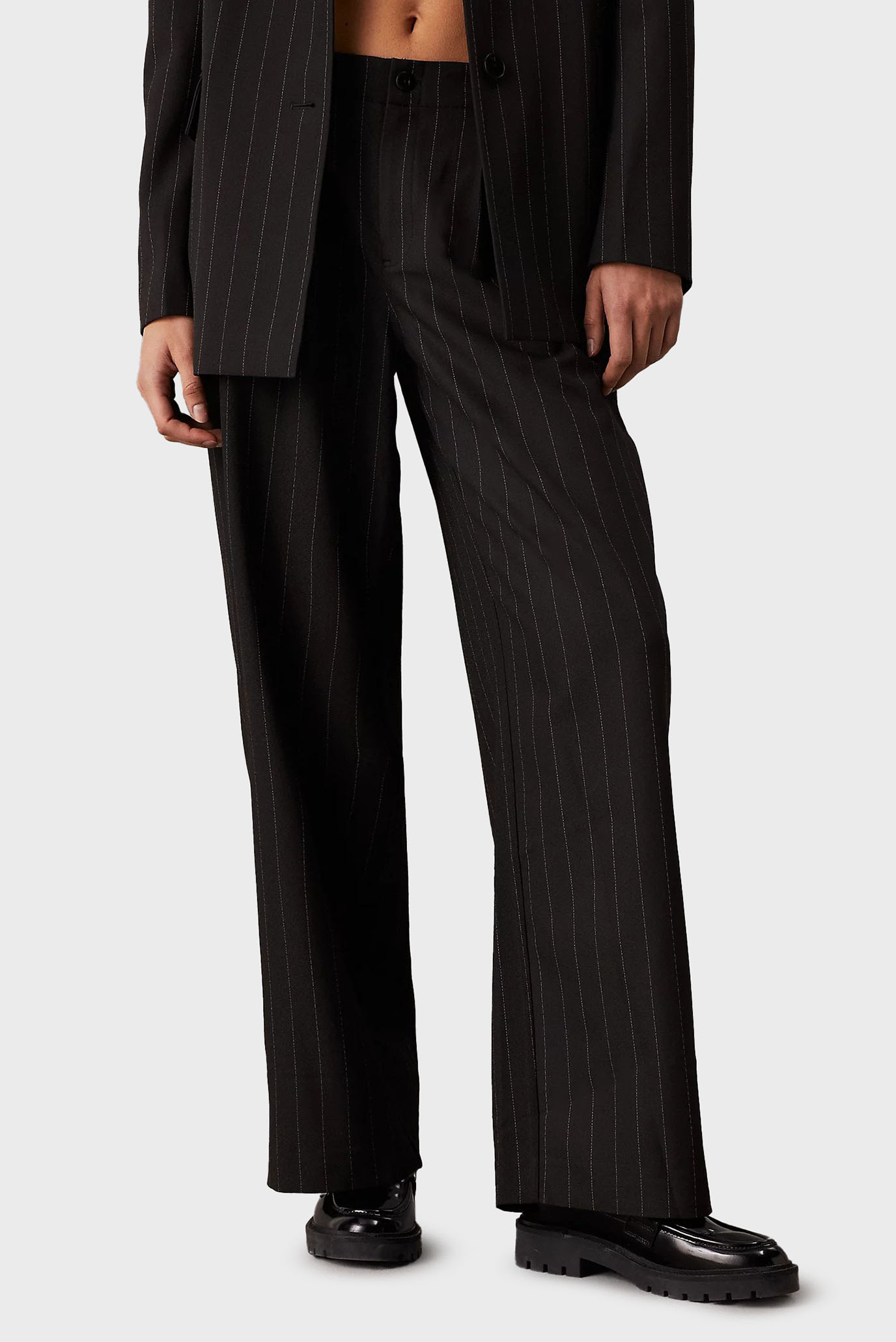 Женские черные брюки в полоску SOFT CREPE PINSTRIPE 6