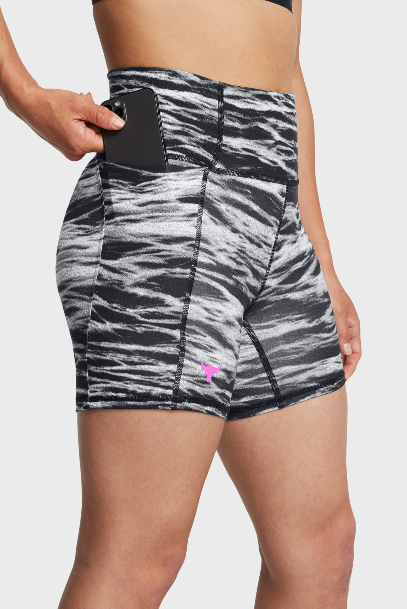 Женские черные велосипедки с узором Pjt Rck HWT Shorts Tools 4