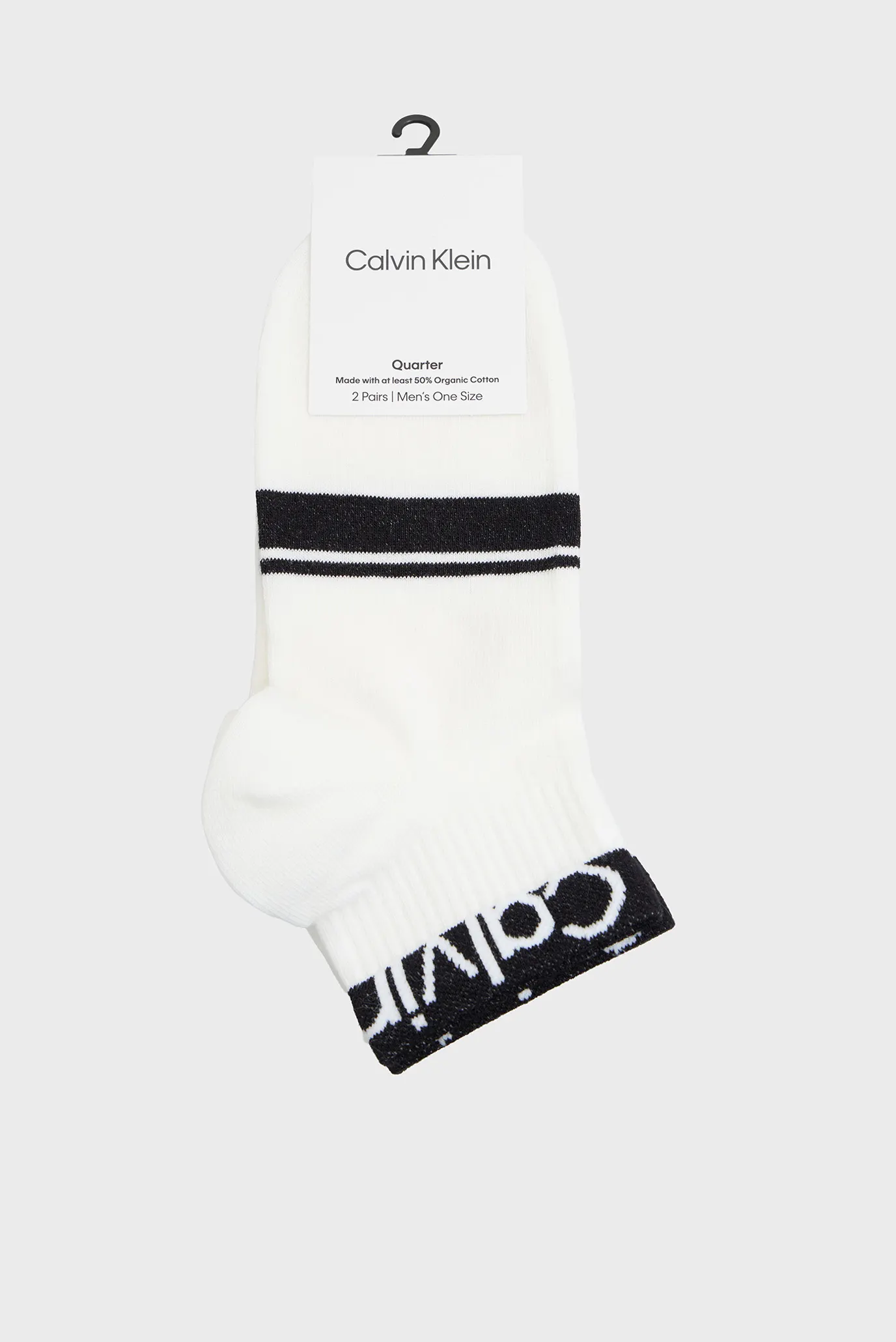Носки CK MEN QUARTER 2P LOGO STRIPE 1