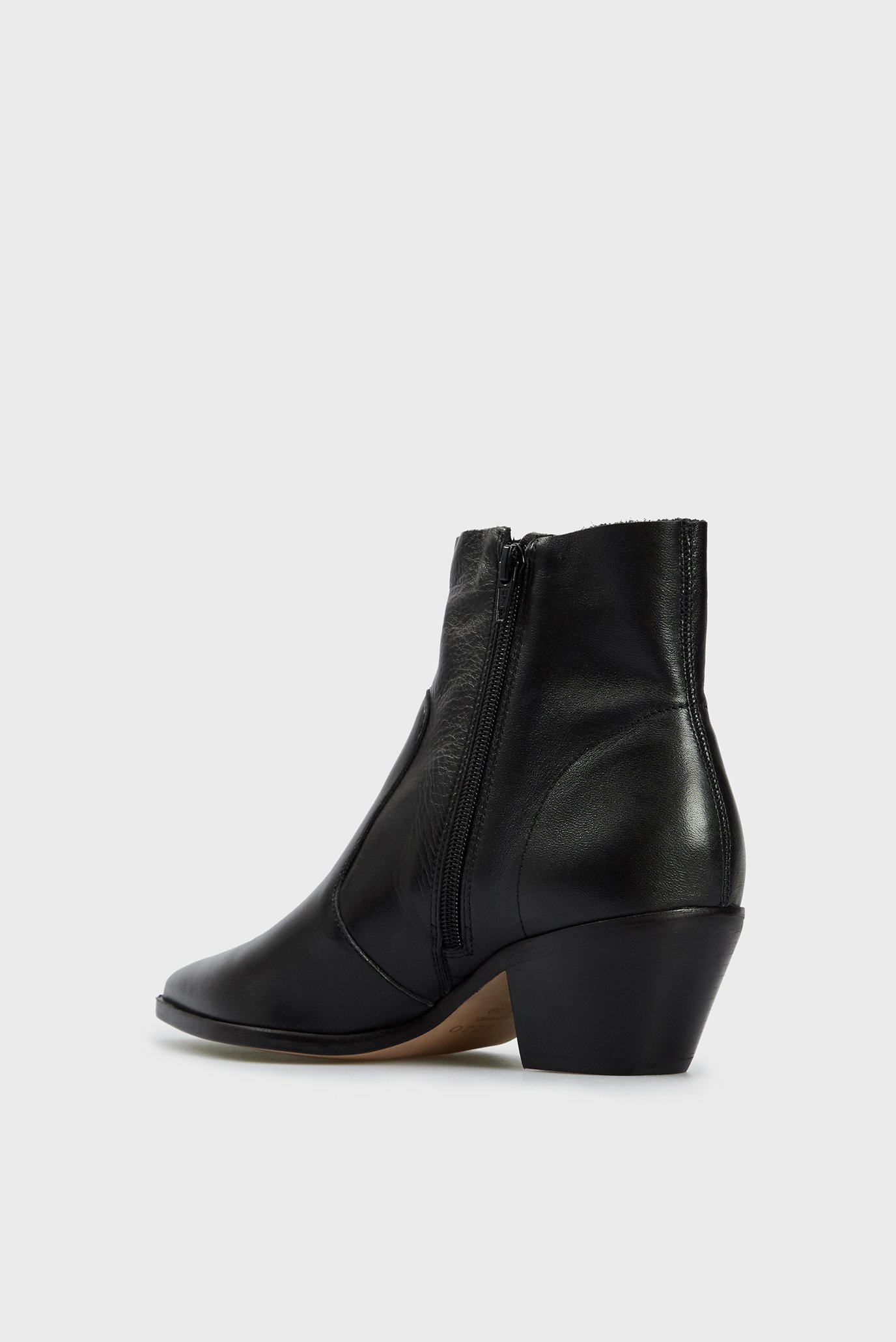 Женские черные кожаные казаки 5