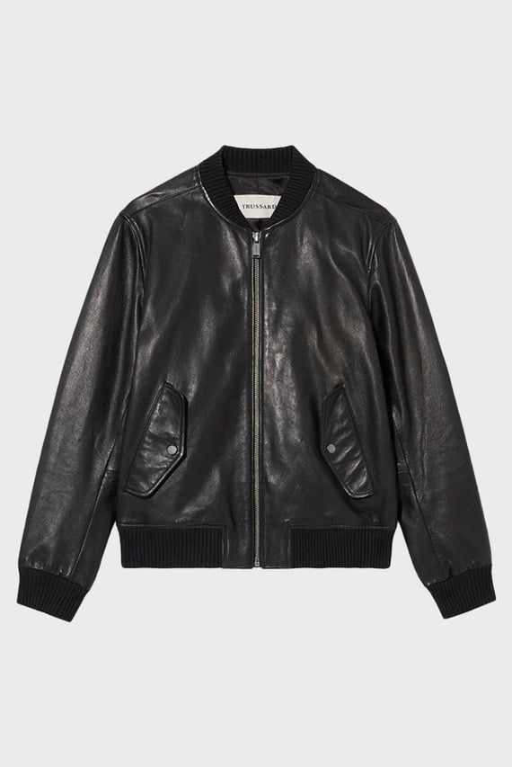Куртка кожаная BOMBER - METAL FREE LEATHER Trussardi Куртка кожаная BOMBER - METAL FREE LEATHER Trussardi