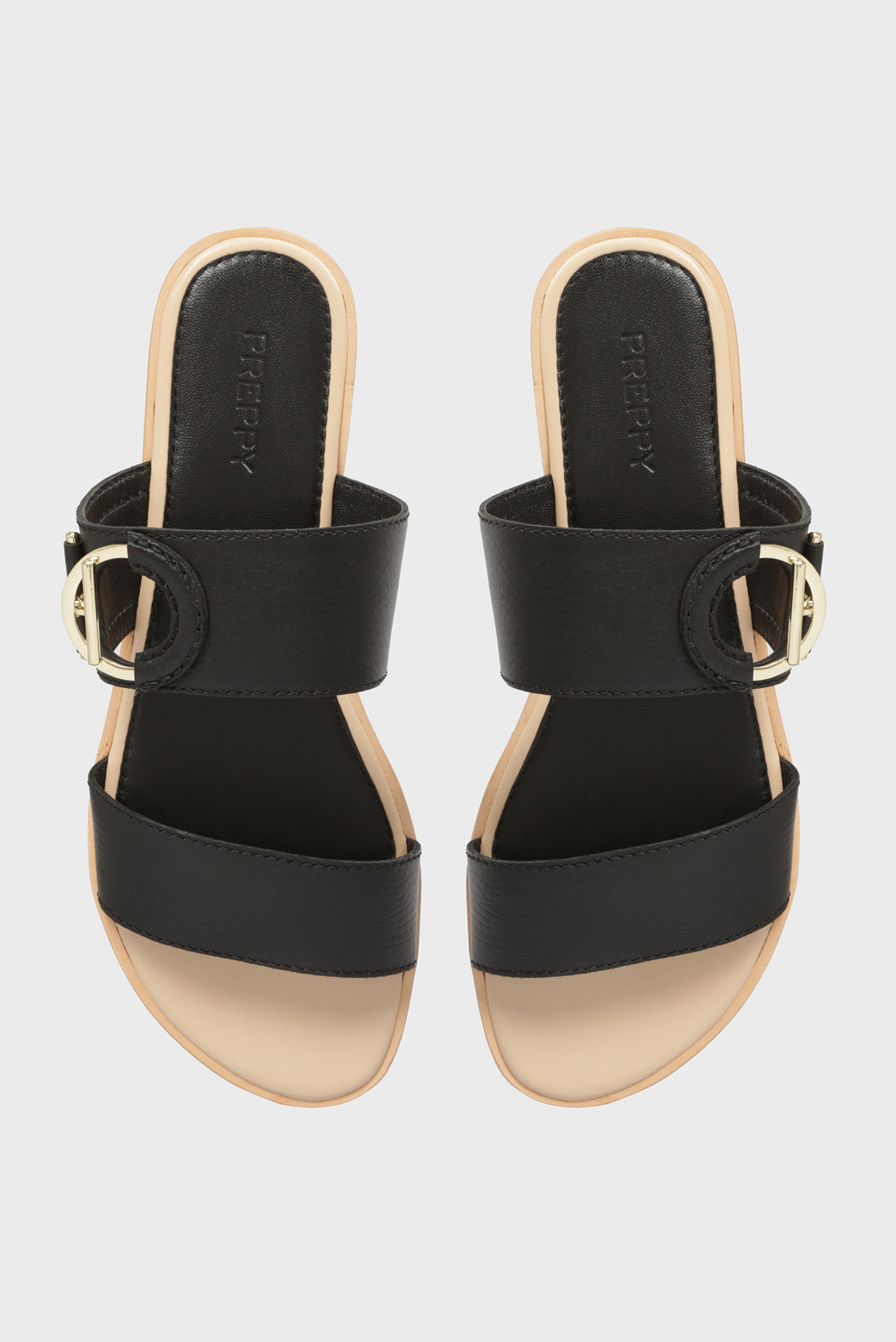 Женские черные кожаные мюли 9