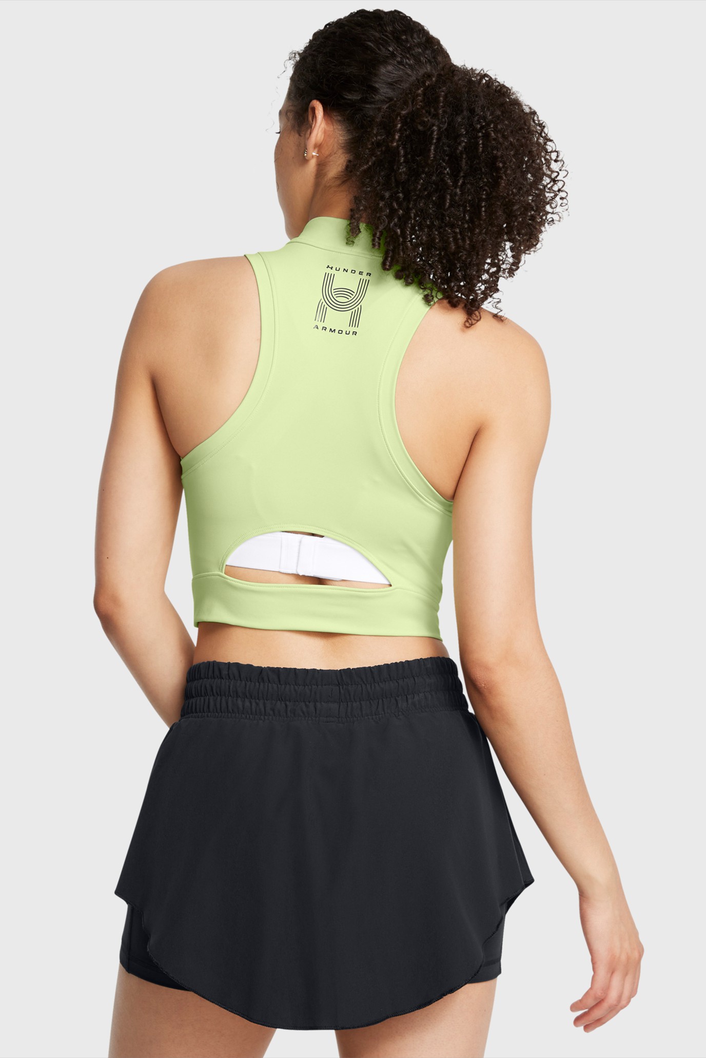 Женский салатовый топ UA Run Anywhere Crop Tank 2