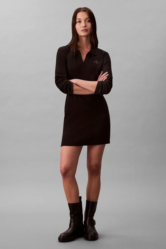 Платье LS MONOLOGO RIB POLO MINI DRESS Calvin Klein Jeans Платье LS MONOLOGO RIB POLO MINI DRESS Calvin Klein Jeans