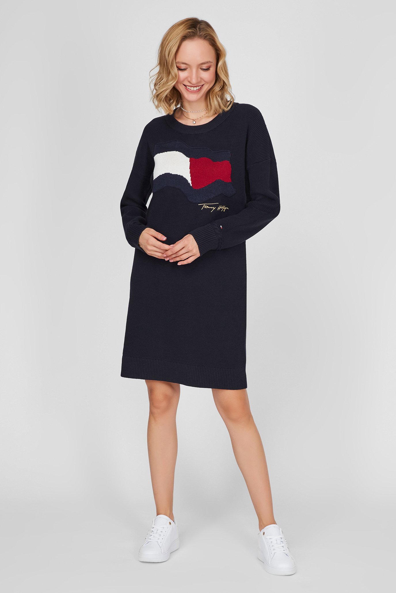 Женское темно-синее платье 2