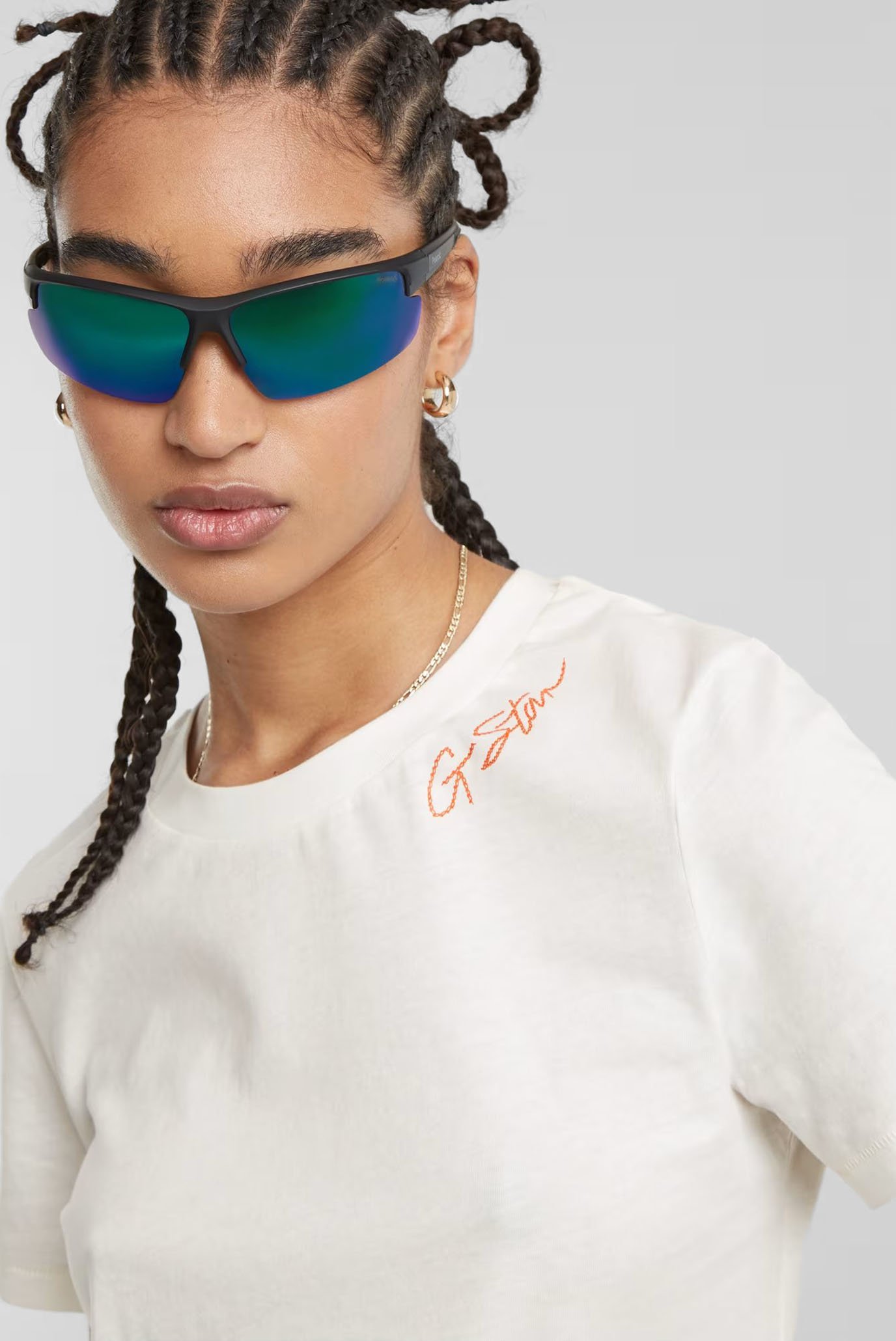 Женская белая футболка Faux embro logo r t wmn 4