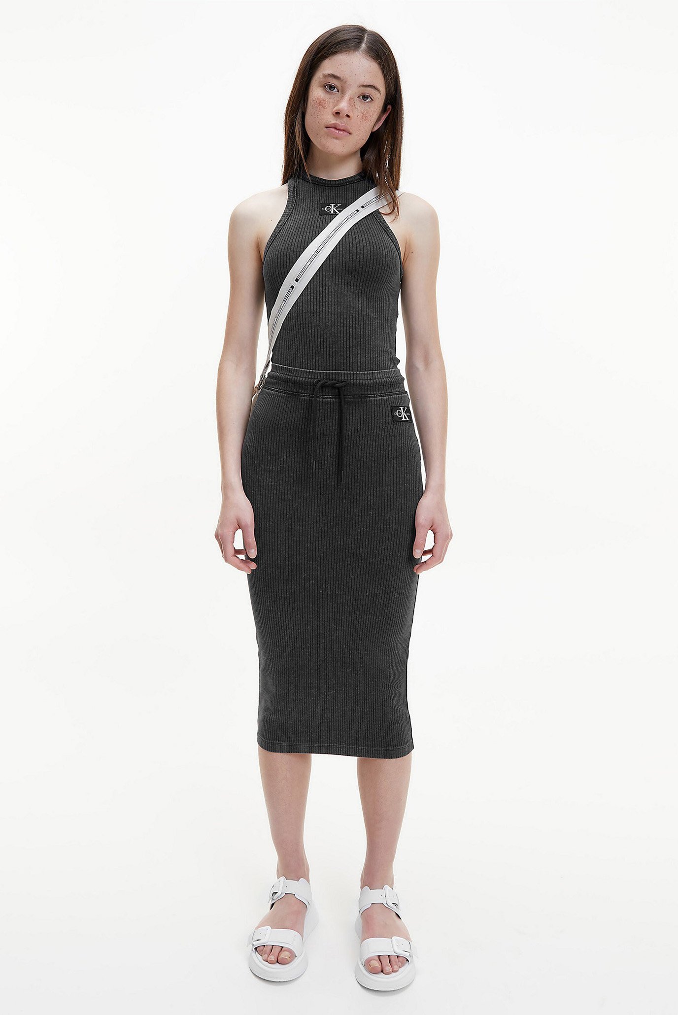 Женский черный топ ACID WASH RIB Calvin Klein Jeans Женский черный топ ACID WASH RIB 7