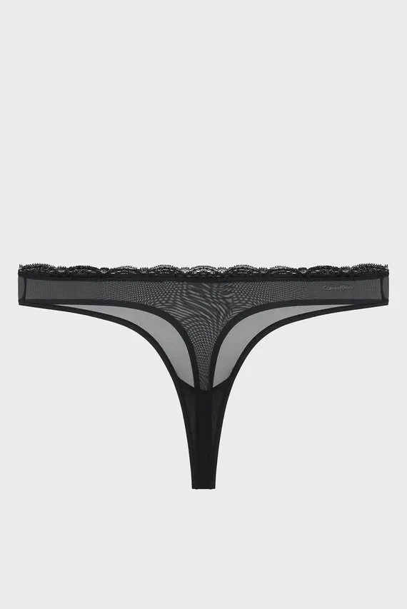 Женские черные трусики THONG Calvin Klein