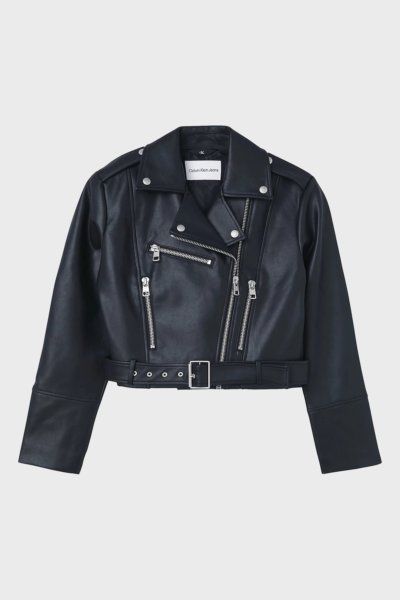 Calvin klein jeans leather biker jacket best sale