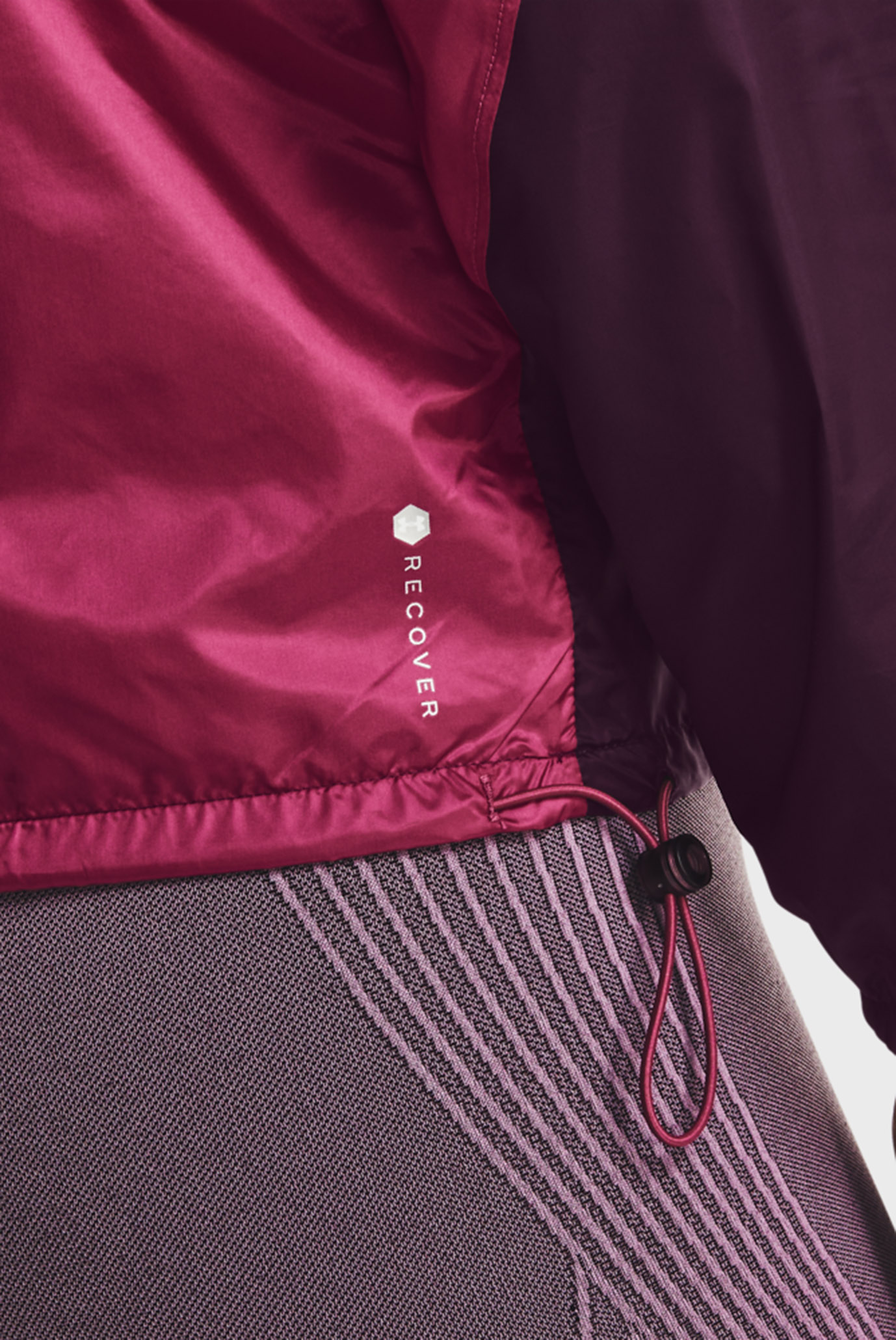 Женская бордовая ветровка Recover Woven Shine FZ Jkt 8