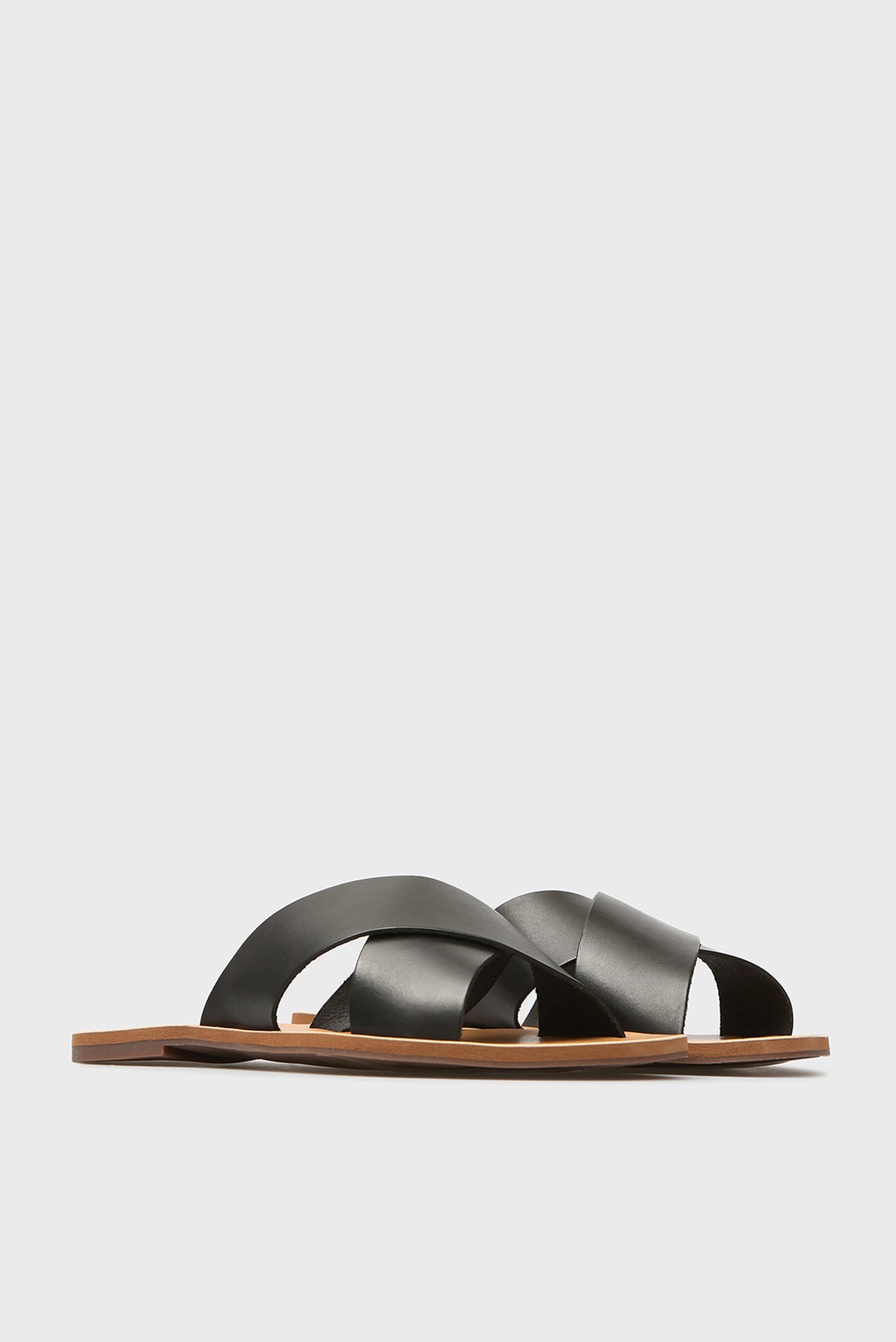 Женские черные кожаные мюли 2