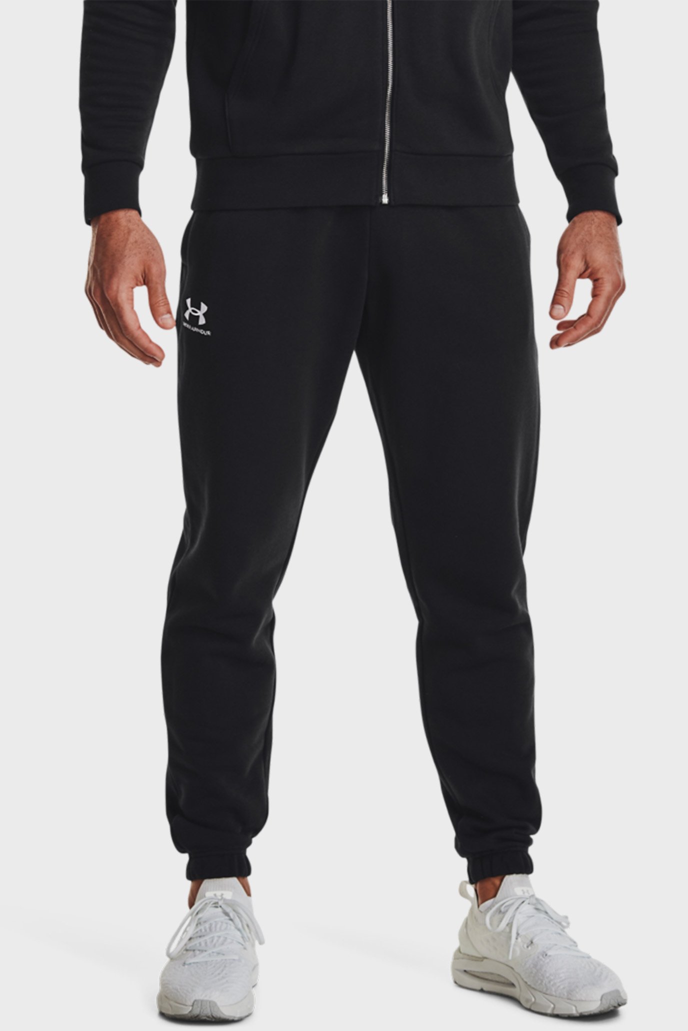 Мужские черные спортивные брюки UA Essential Fleece Jogger 1