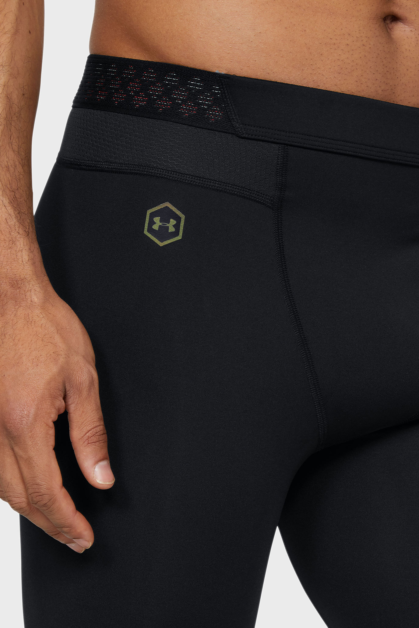 Мужские черные тайтсы UA Rush 3/4 3