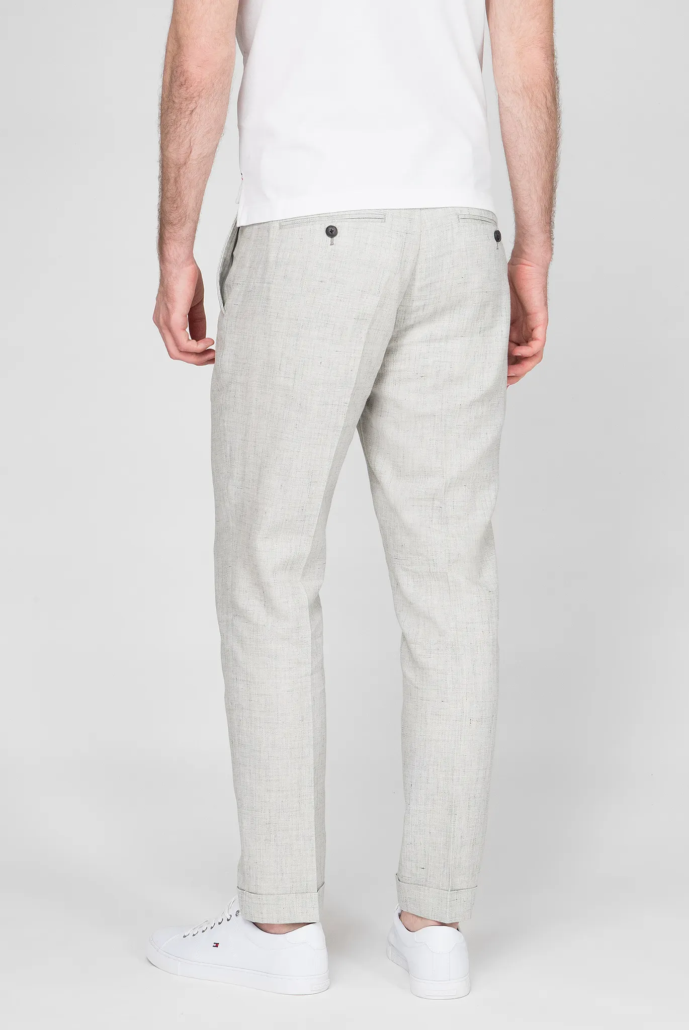 Мужские серые брюки SLIM FIT LINEN BLEND 4