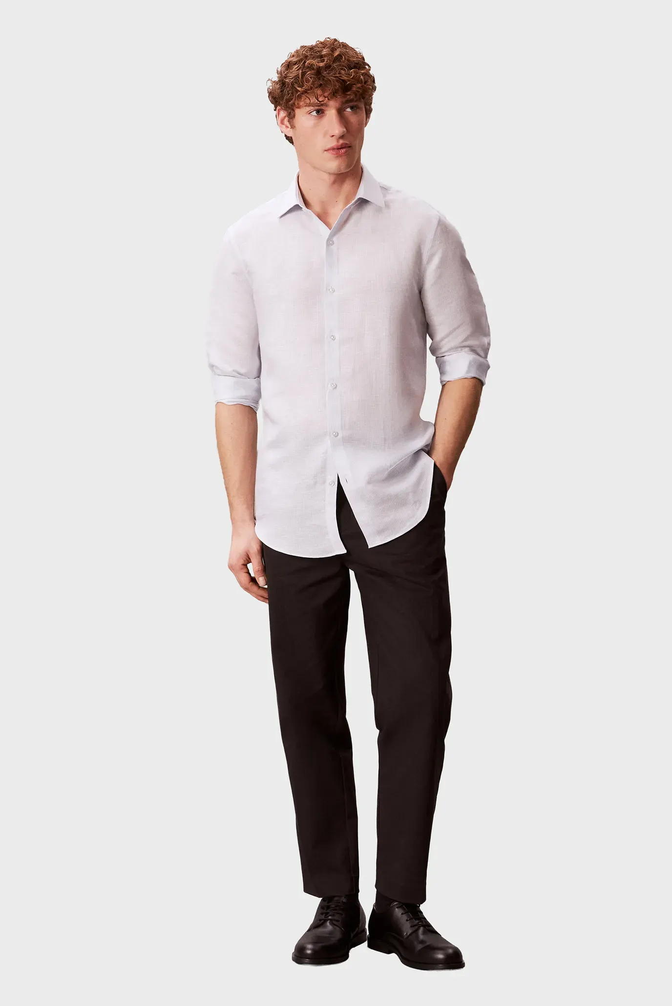 Рубашка SLIM REF LINEN BLD STP 2